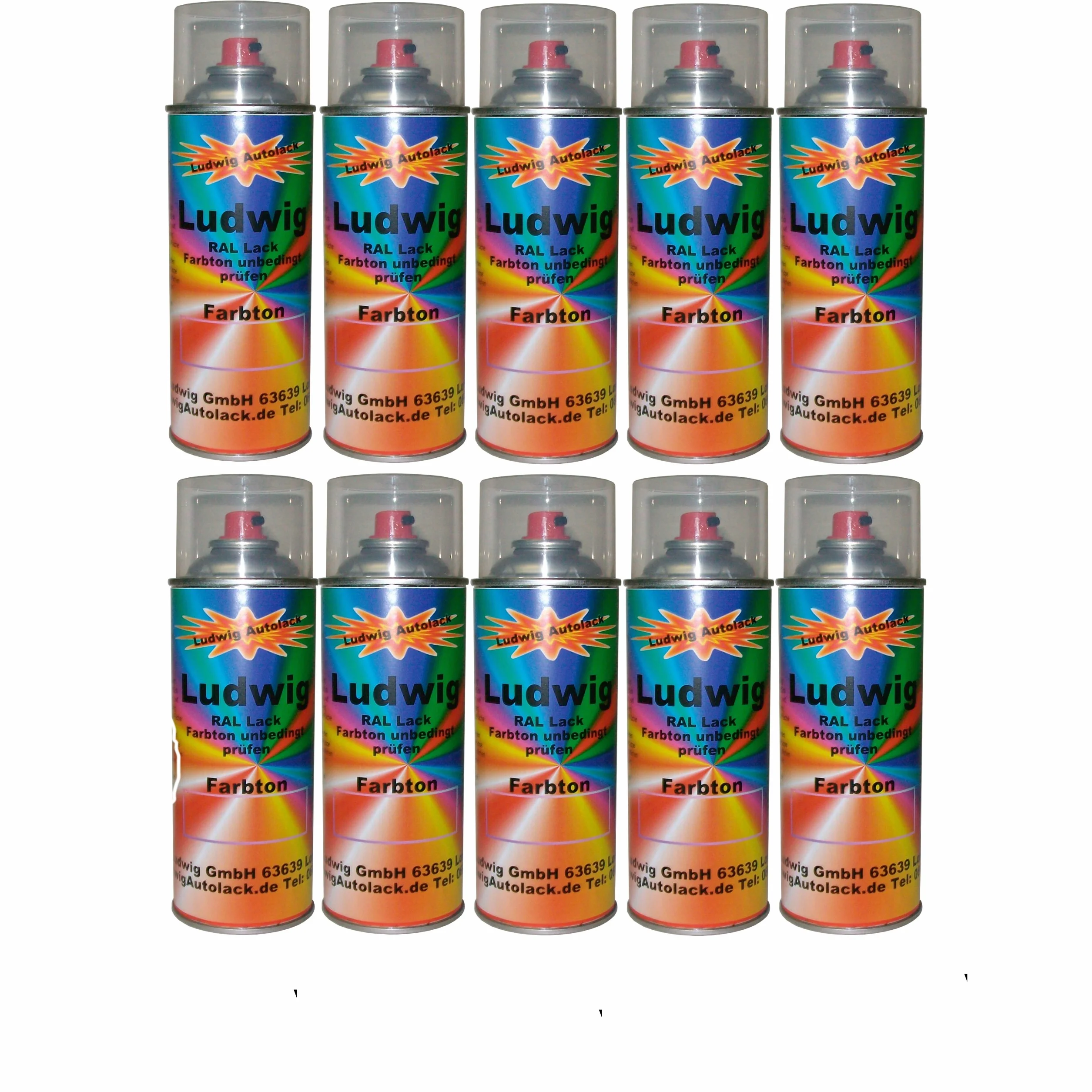 10 puszek aerozolu 400 ml lakier samochodowy błyszczący RAL 5010 niebieski