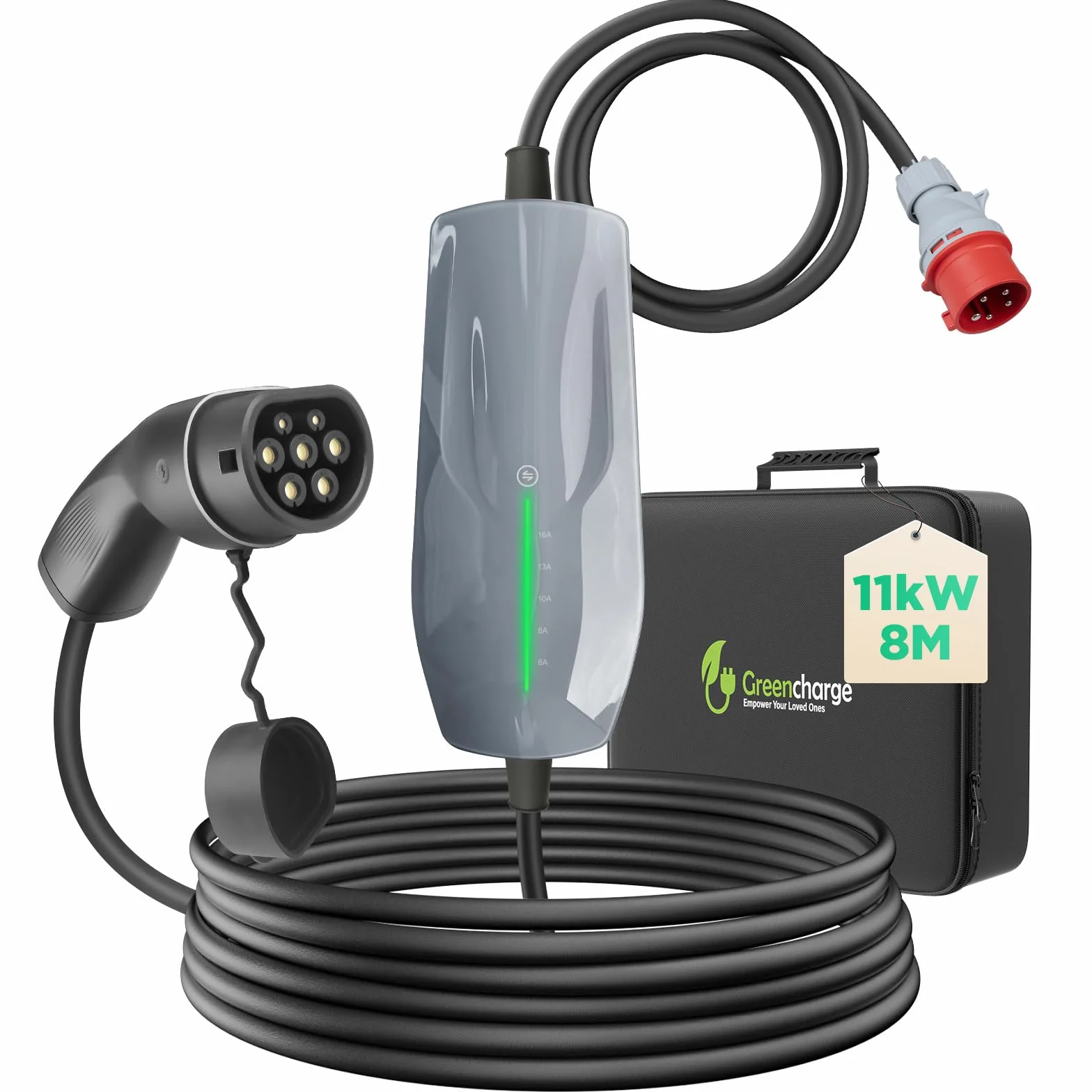 Kabel ładujący typu 2 11 KW EV ładowarka z wtyczką CEE, [6-16A] 10 metrów