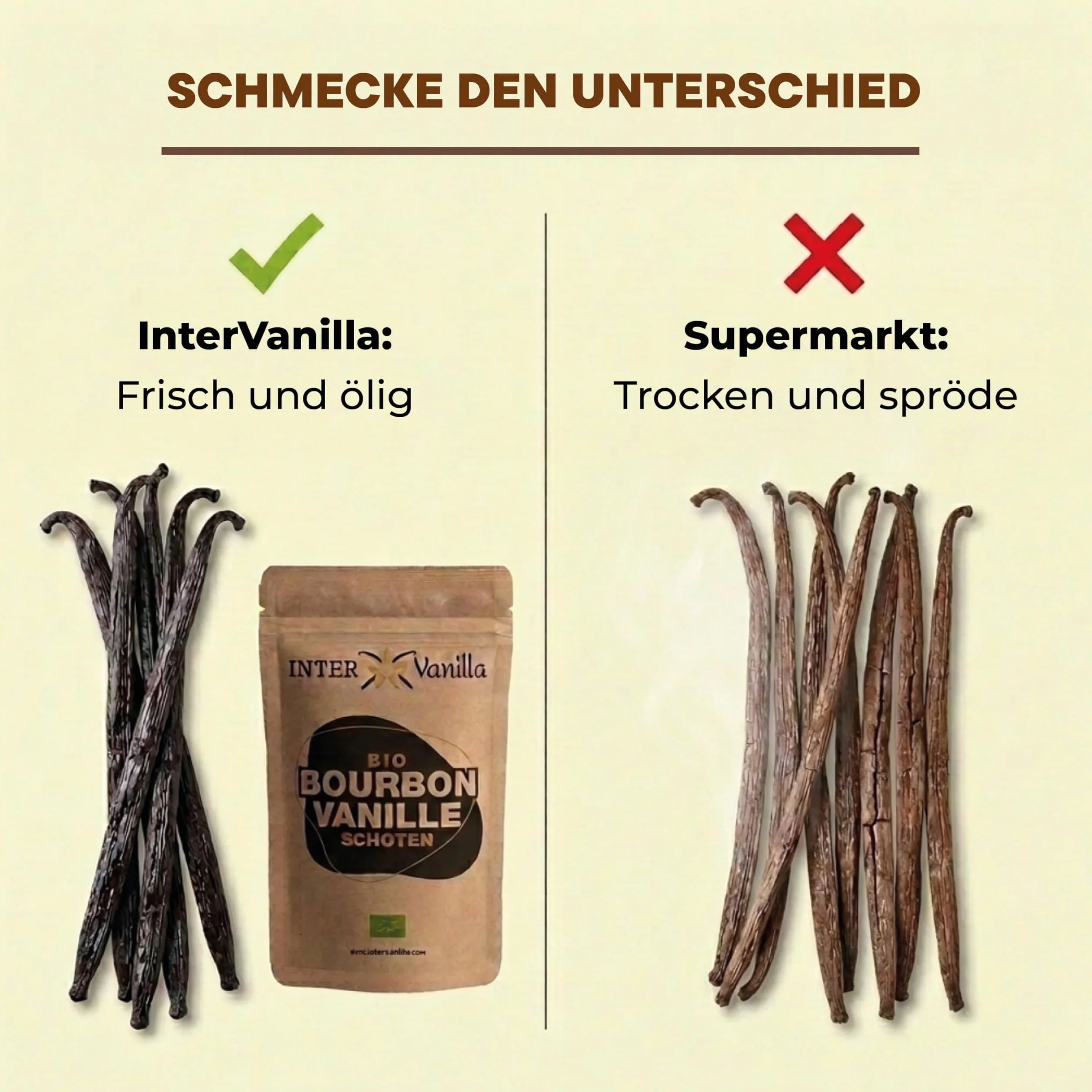 InterVanilla BIO Bourbon płatki wanilii, 6 sztuk, 12-13 cm, bourbon wanilia jakość premium A, z Madagaskaru
