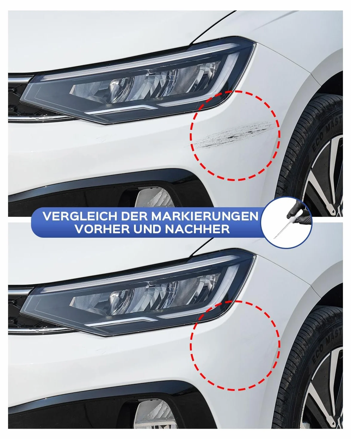 LA7T United Grey Metallic pisak do lakieru, kompatybilny z VW/Volkswagenem, dokładne dopasowanie do chipów i zadrapań