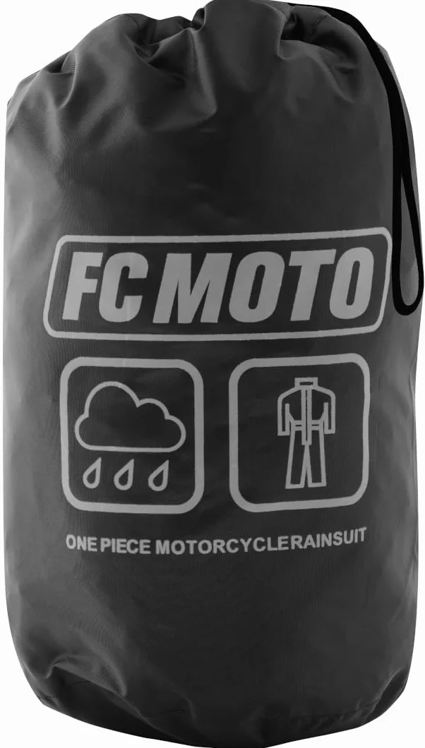 FC-Moto Rain Jednoczęściowy kombinezon przeciwdeszczowy motocykla, czarny, L