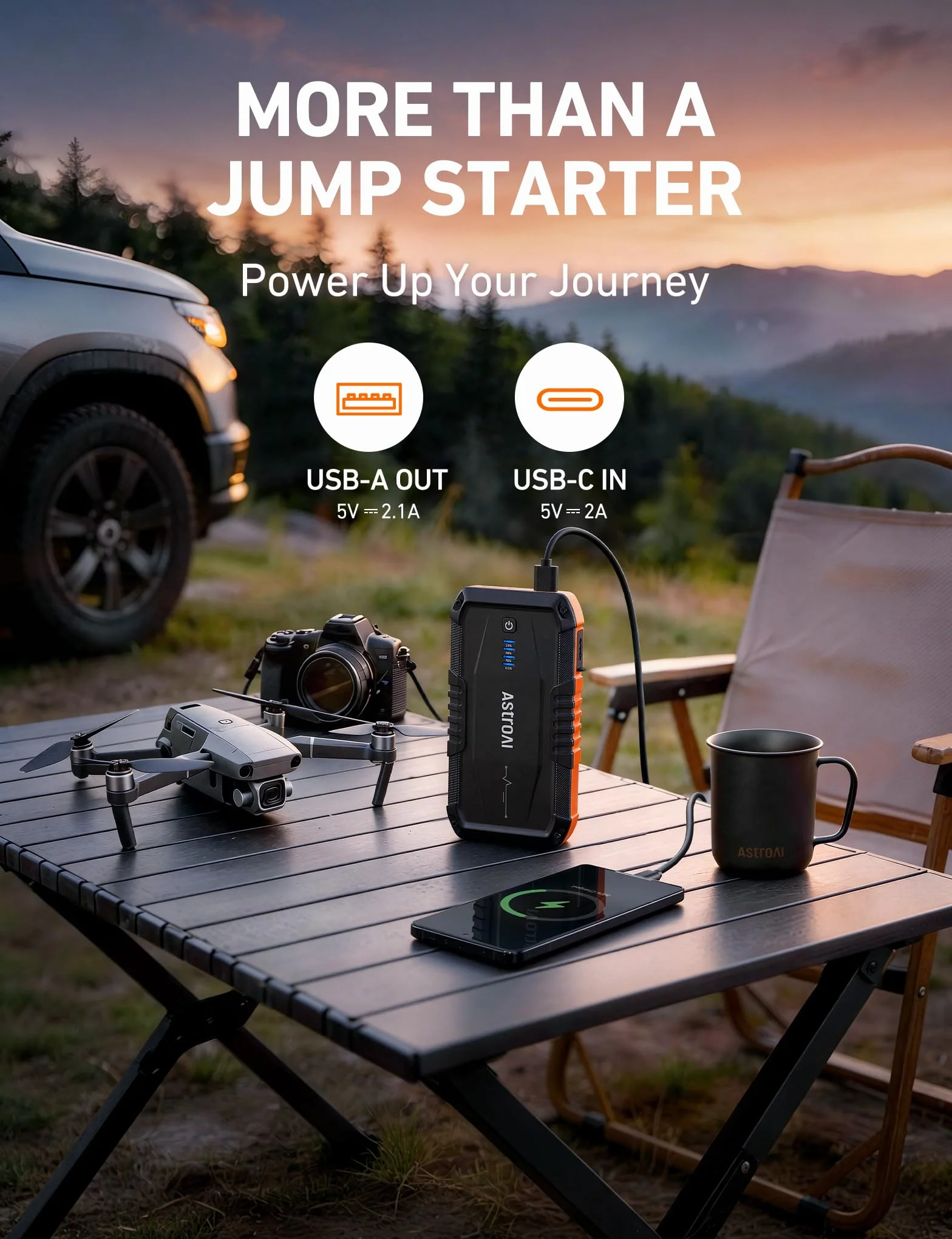 AstroAI S8 Samochodowy rozrusznik wspomagający 6,0 l benzyny 3,0 l diesla 12 V przenośny powerbank
