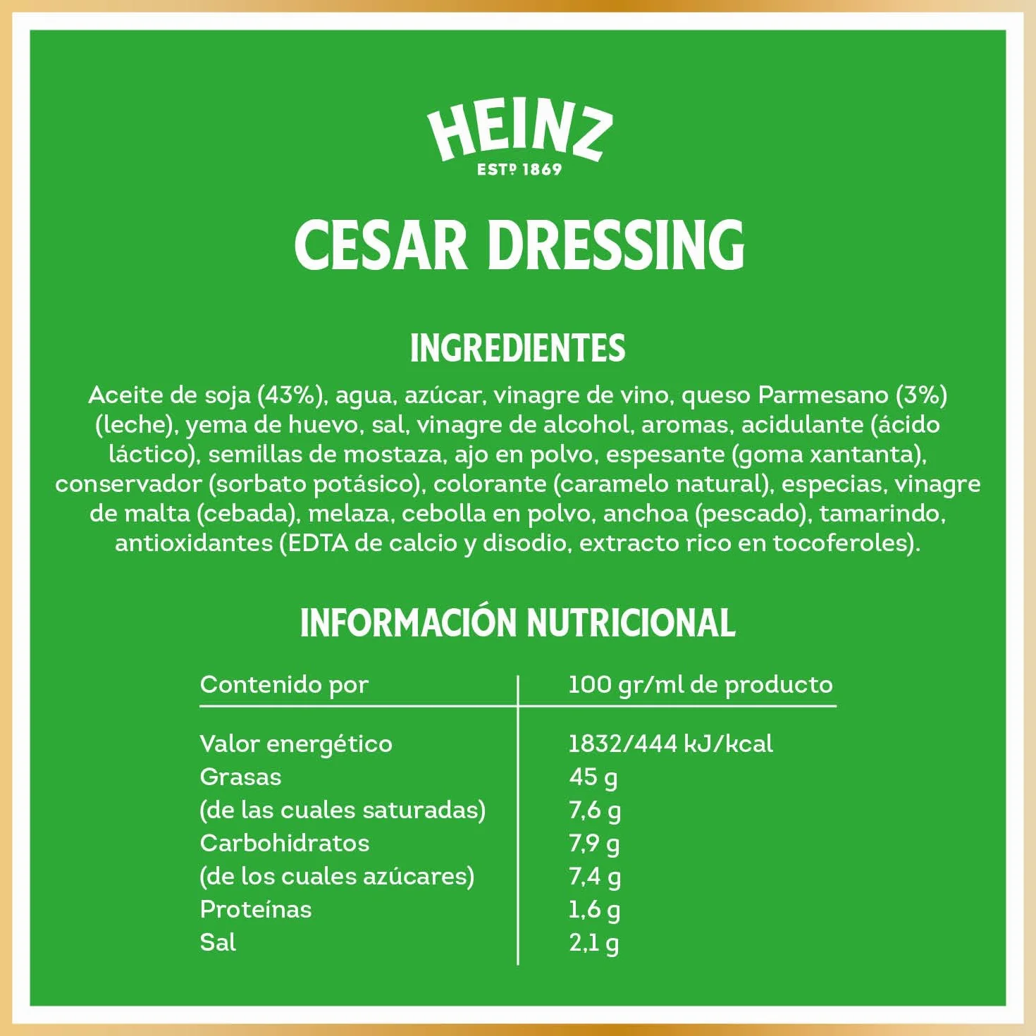 Heinz Dressing sałatkowy sos cezarowy duży dozownik butelka 400 ml