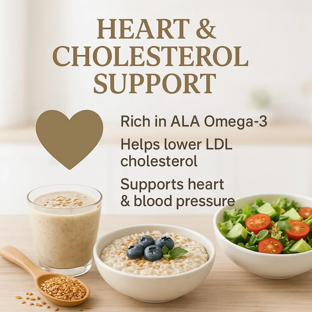 GiDeli Złote Siemię Lniane 1kg – Wysoka Zawartość Omega 3 i Błonnika – Bez Dodatków – Idealne do Pieczenia – Wegańskie – Pełnoziarniste i Naturalne – Idealne do Musli, Chleba i Mleka