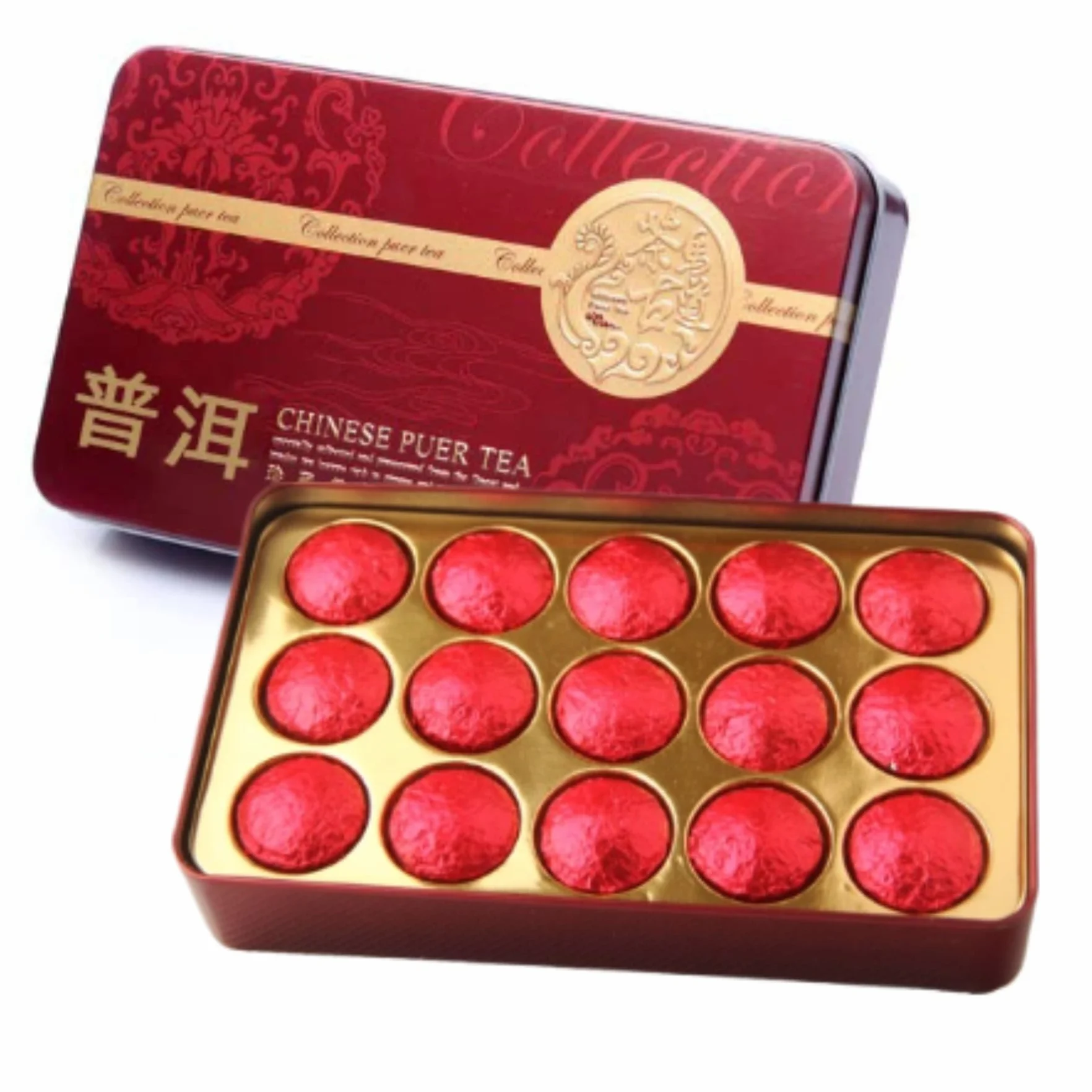 Wykwintne żelazne pudełko Herbata Pu 'er - Herbata różana Yunnan Pu' erh - Herbata Mini Tuo - Herbata czarna 75g (15 sztuk w pudełku)