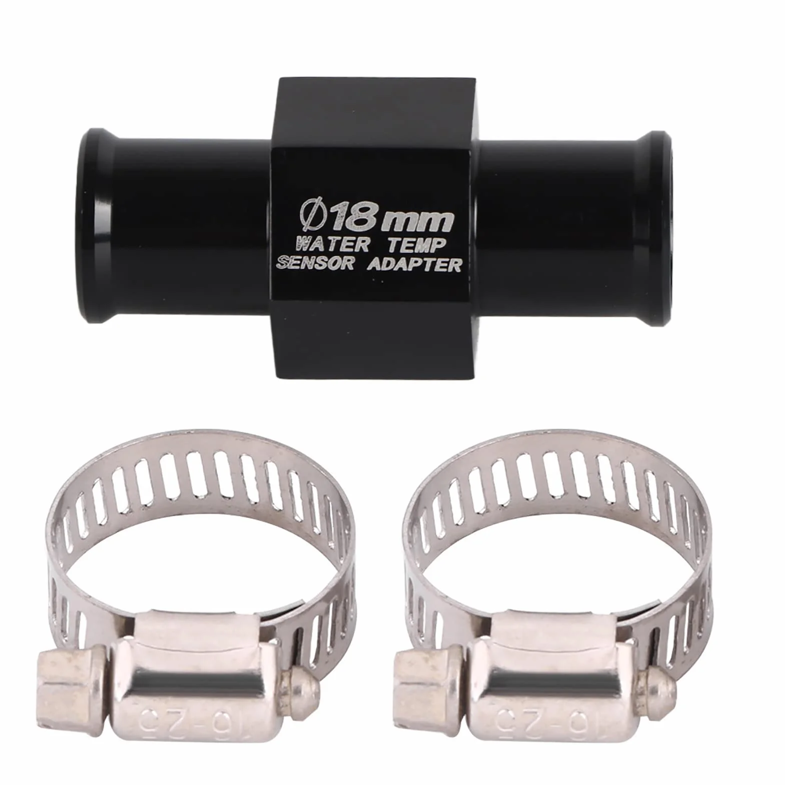 Czarny adapter temperatury wody, uniwersalny motocykl temperatura wody złącze temperatury wody wąż czujnik czujnik adapter (18 mm)