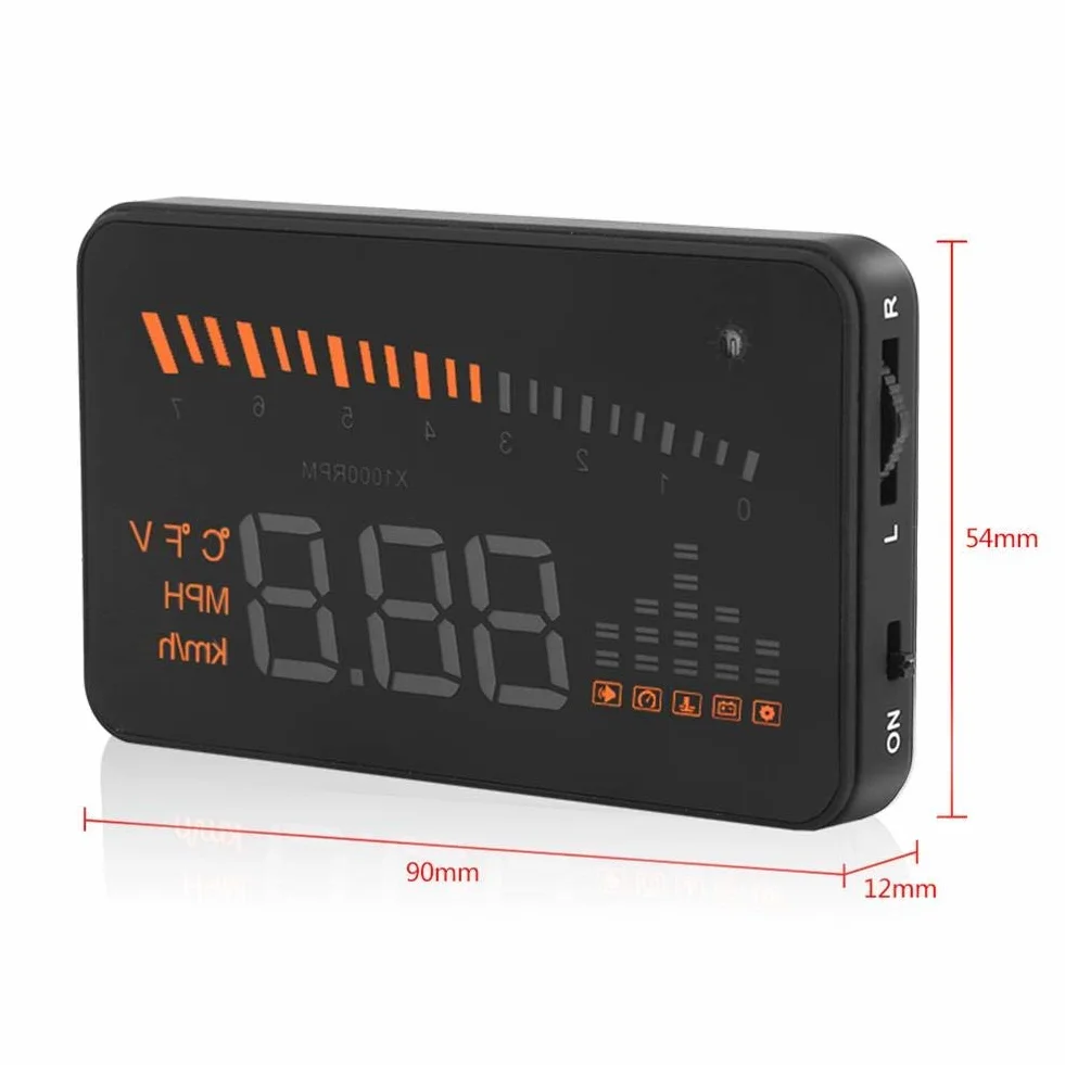 KIMISS Head Up Display, OBDII HUD Head Up Display di avvertimento della velocità del proiettore a LED a colori per autocarri