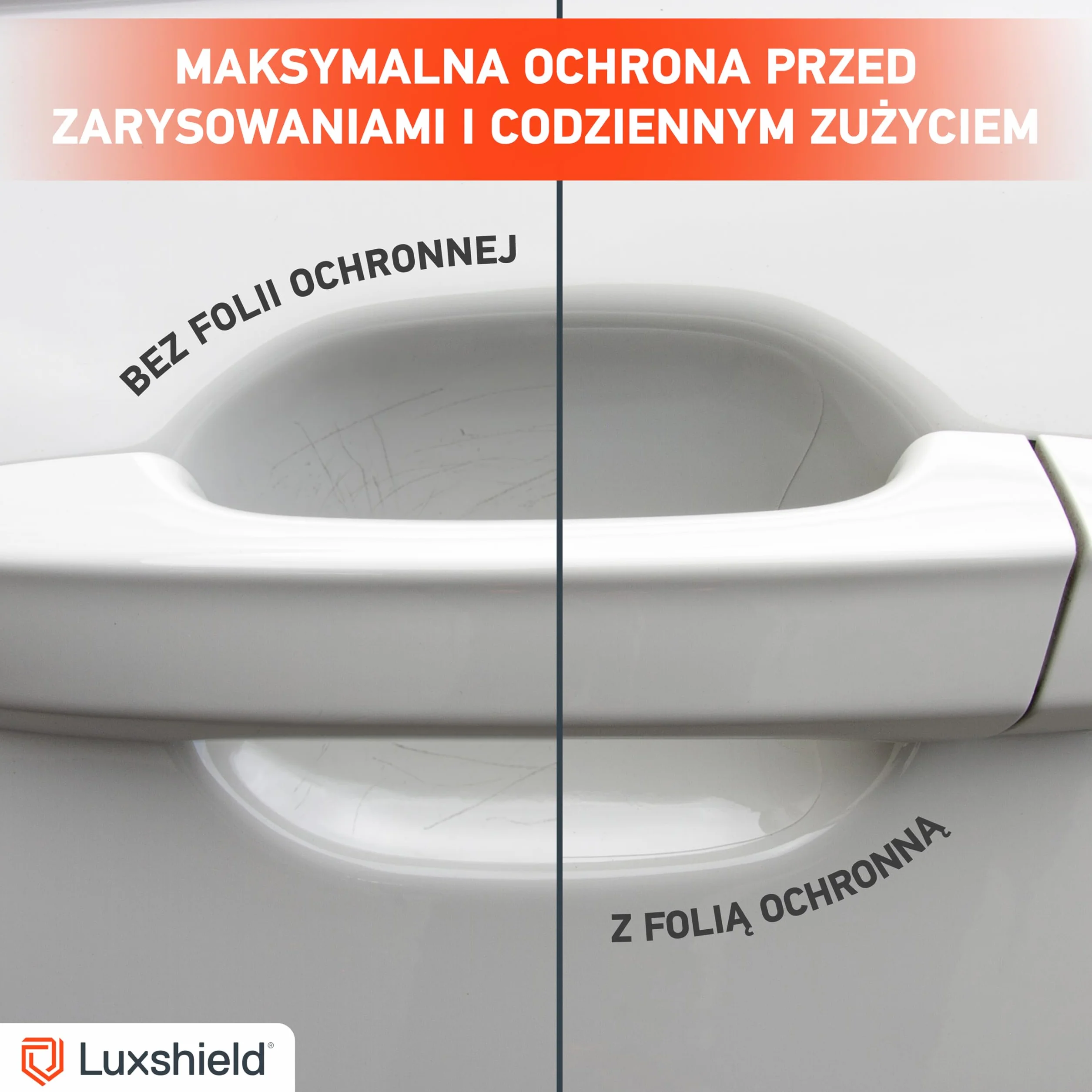Luxshield folia ochronna na klamki kompatybilny z Renault Captur II I 2020-2026 - ochrona przed zarysowaniami, folia ochronna na lakier – przezroczysta błyszcząca
