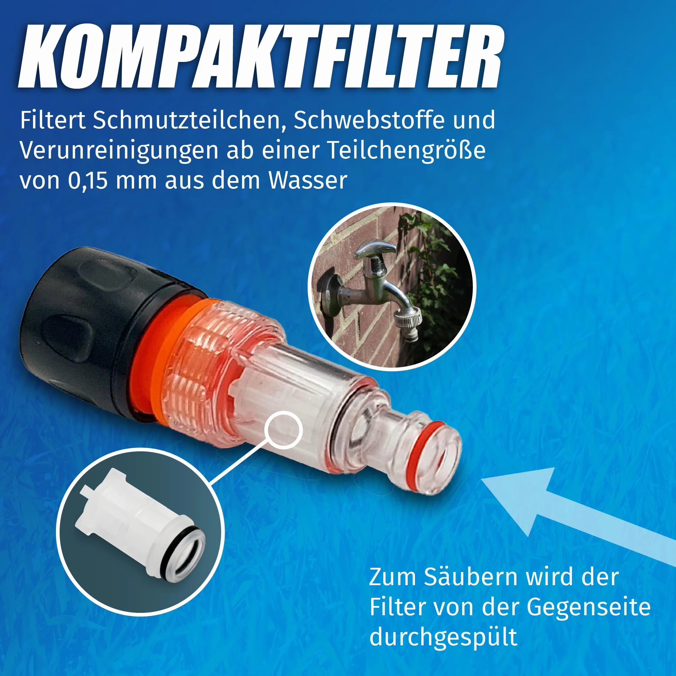 MaJoCompTec® WATERTWIN Adapter do pokrywy zbiornika na wodę z przyłączem wodnym | Adapter do pokrywy zbiornika na wodę do króćca napełniania | Akcesoria do samochodów kempingowych (wersja FLEX +