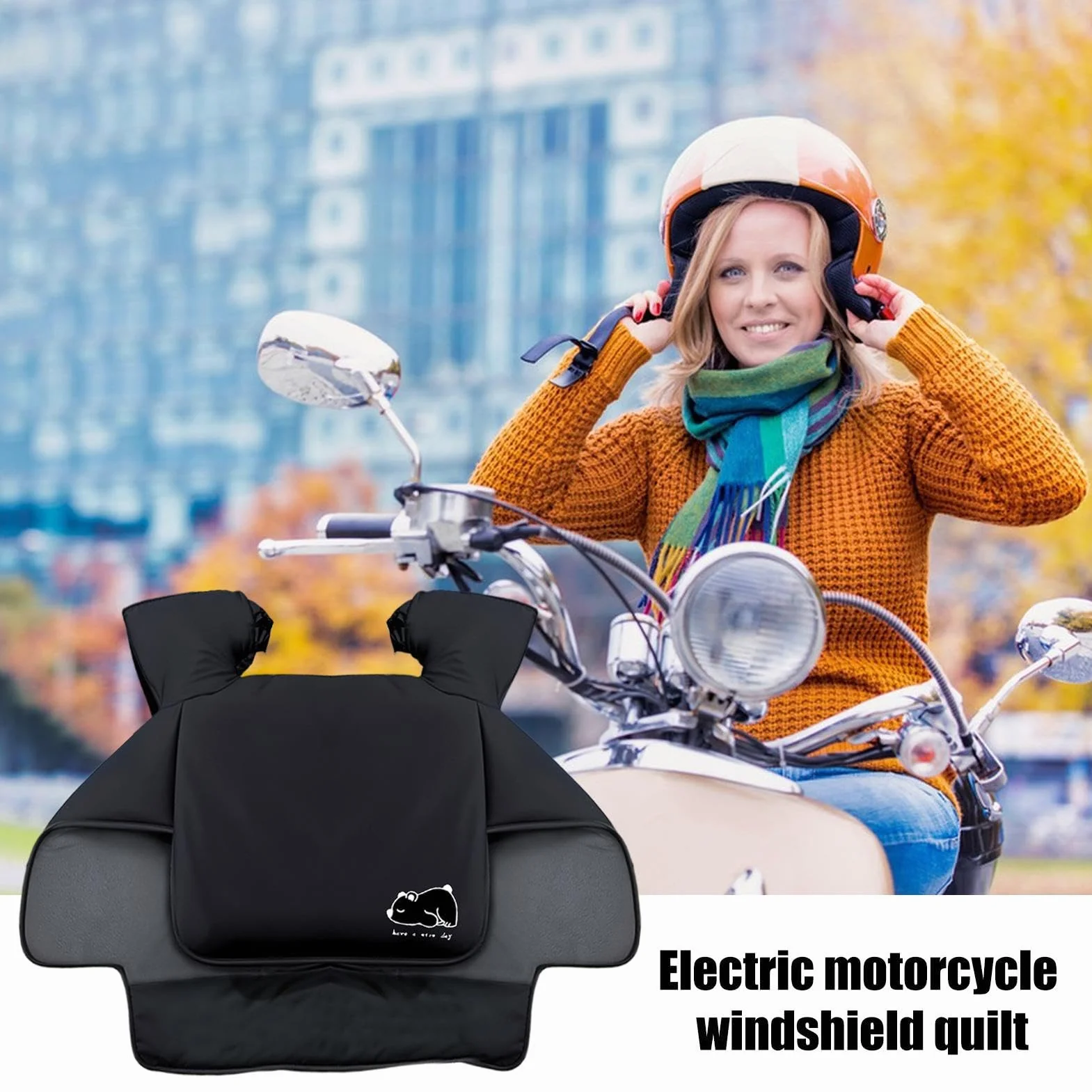 Osłona przeciwdeszczowa na przednią szybę, kołdra do pojazdu elektrycznego, kołdra na przednią szybę motocyklową, wiatroszczelna bawełniana kołdra, kołdra na przednią szybę skutera, jesienno-zimowa