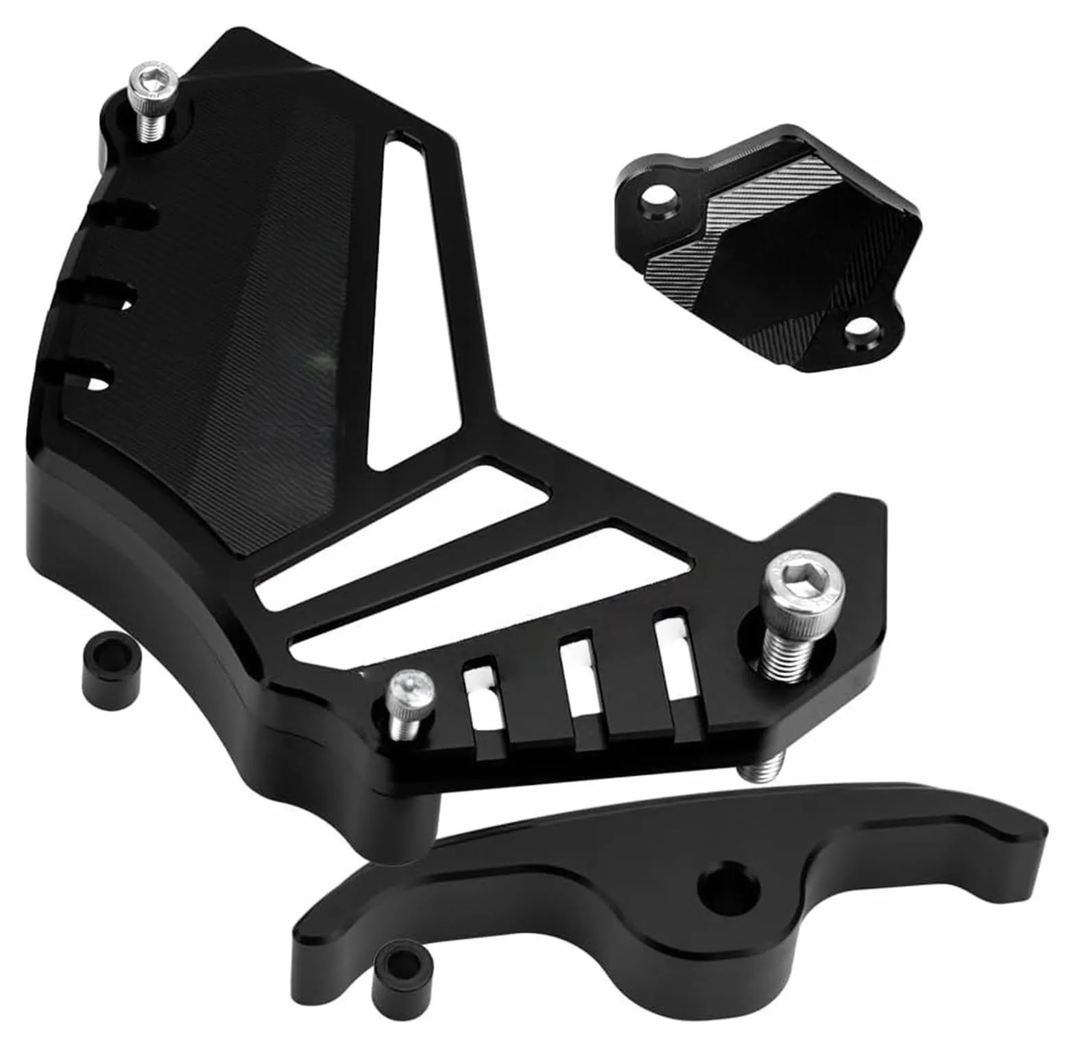 Osłona łańcucha Osłona Czujnika Przedniego Łańcucha Pasuje Do Svartpilen 801 CNC 6061 Aluminiowa Ochrona 16-zębowe Koła Zębate Motocyklowego Łańcucha Ochraniacz(Black)