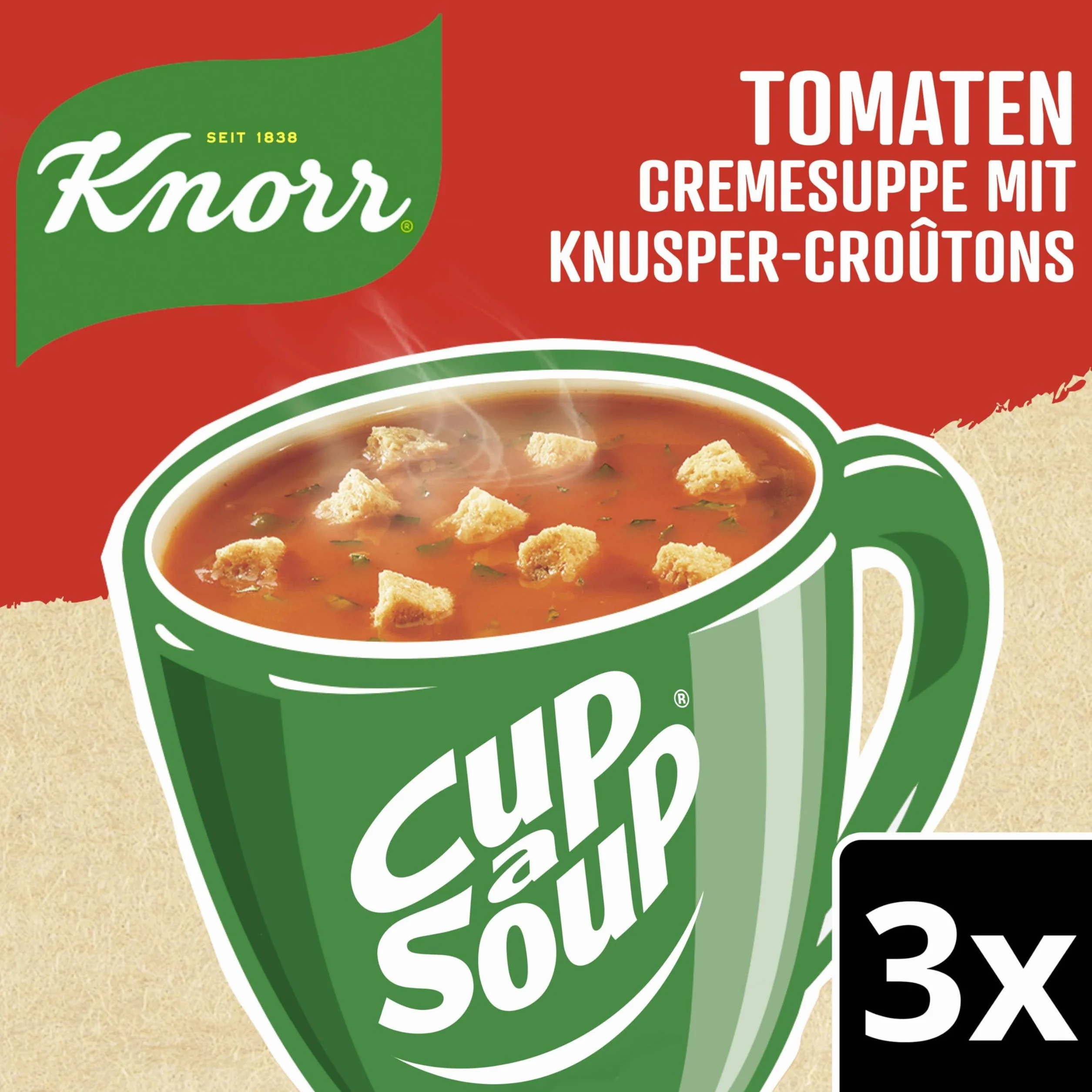 Knorr Cup a Soup pomidorowa zupa kremowa z chrupiącymi grzankami, 12 x 57 g