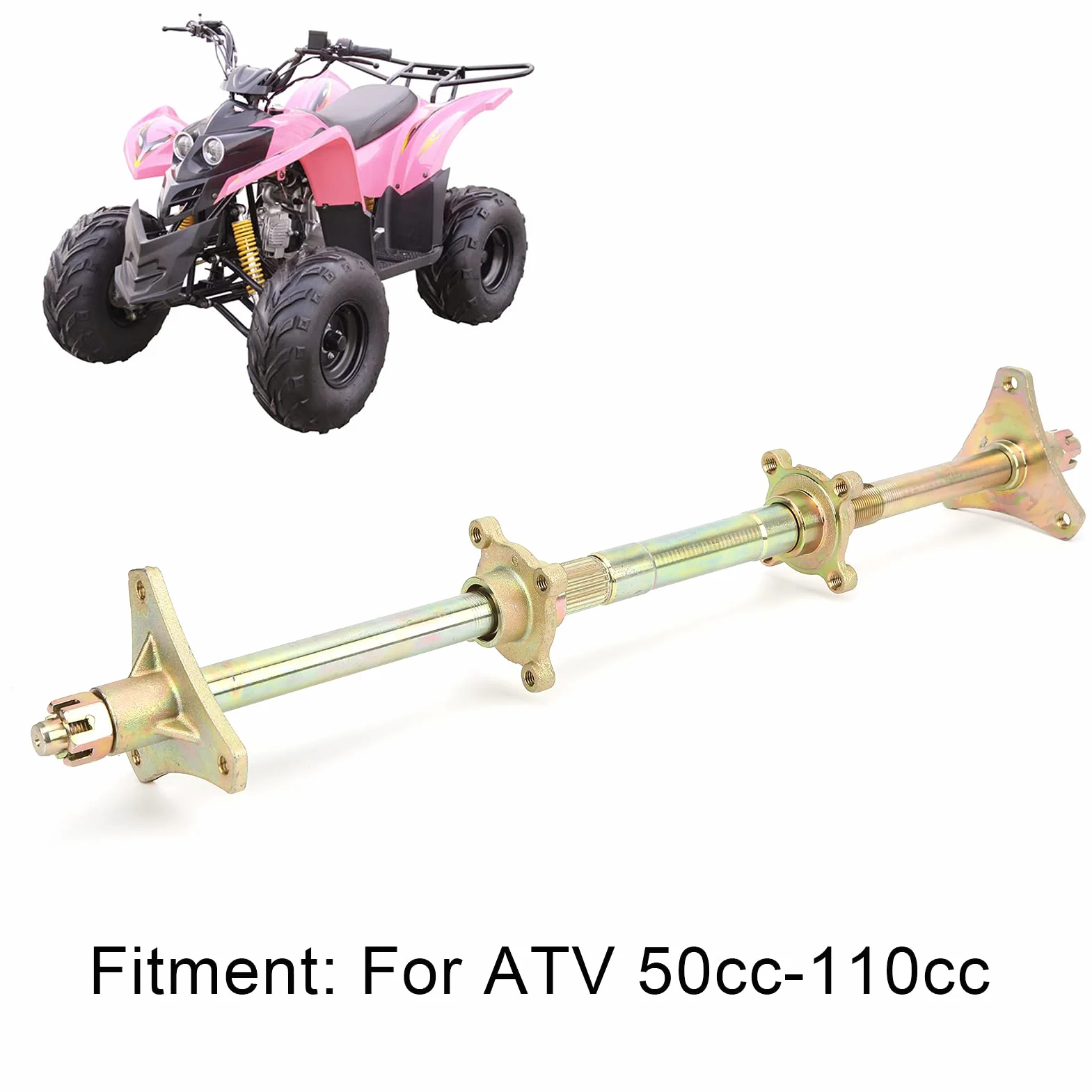 Zestaw Montażowy Tylnej Osi z Kołnierzem Piasty Koła Zębatego Stalowy Zamiennik do Go Kart ATV 50cc-110cc Zestaw Montażowy Tylnej Osi