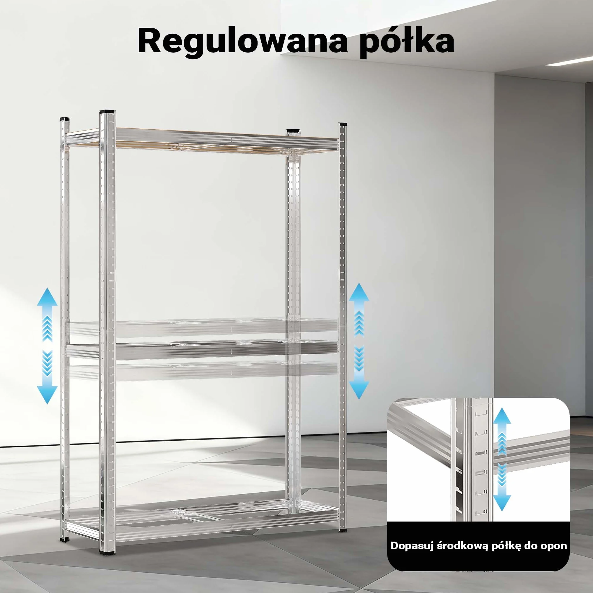 Wiltec Regał na opony do 795 kg, mieści maks. 12 opon, o kompaktowych wymiarach 180 x 120 x 40 cm, system wtykowy