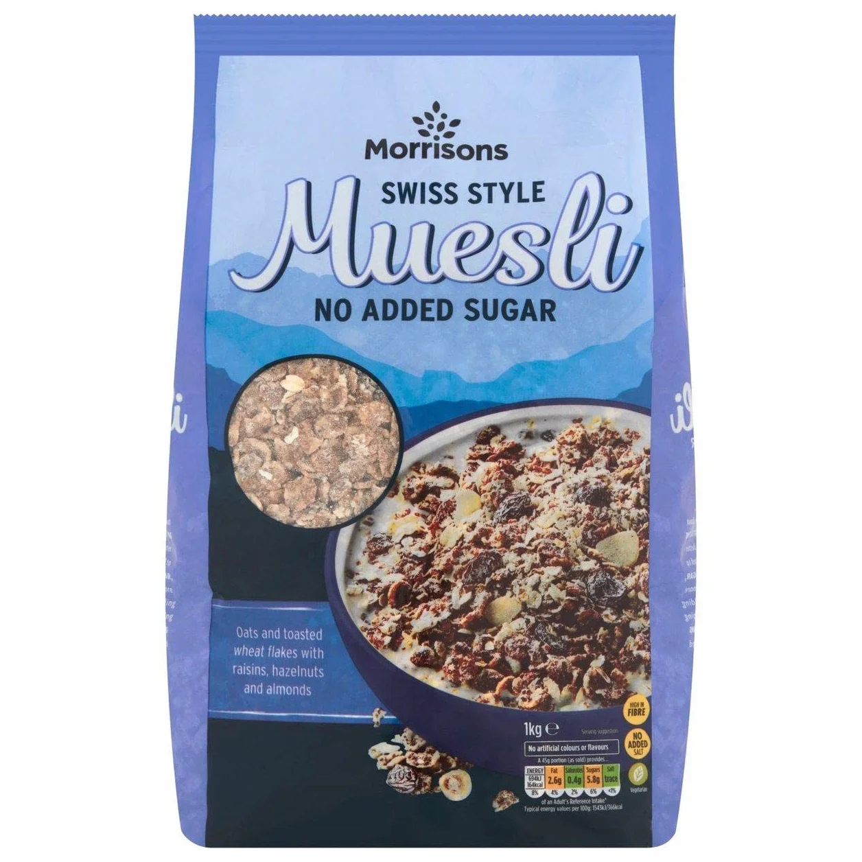 Morrisons Musli w Stylu Szwajcarskim Bez Soli i Cukru 1 kg