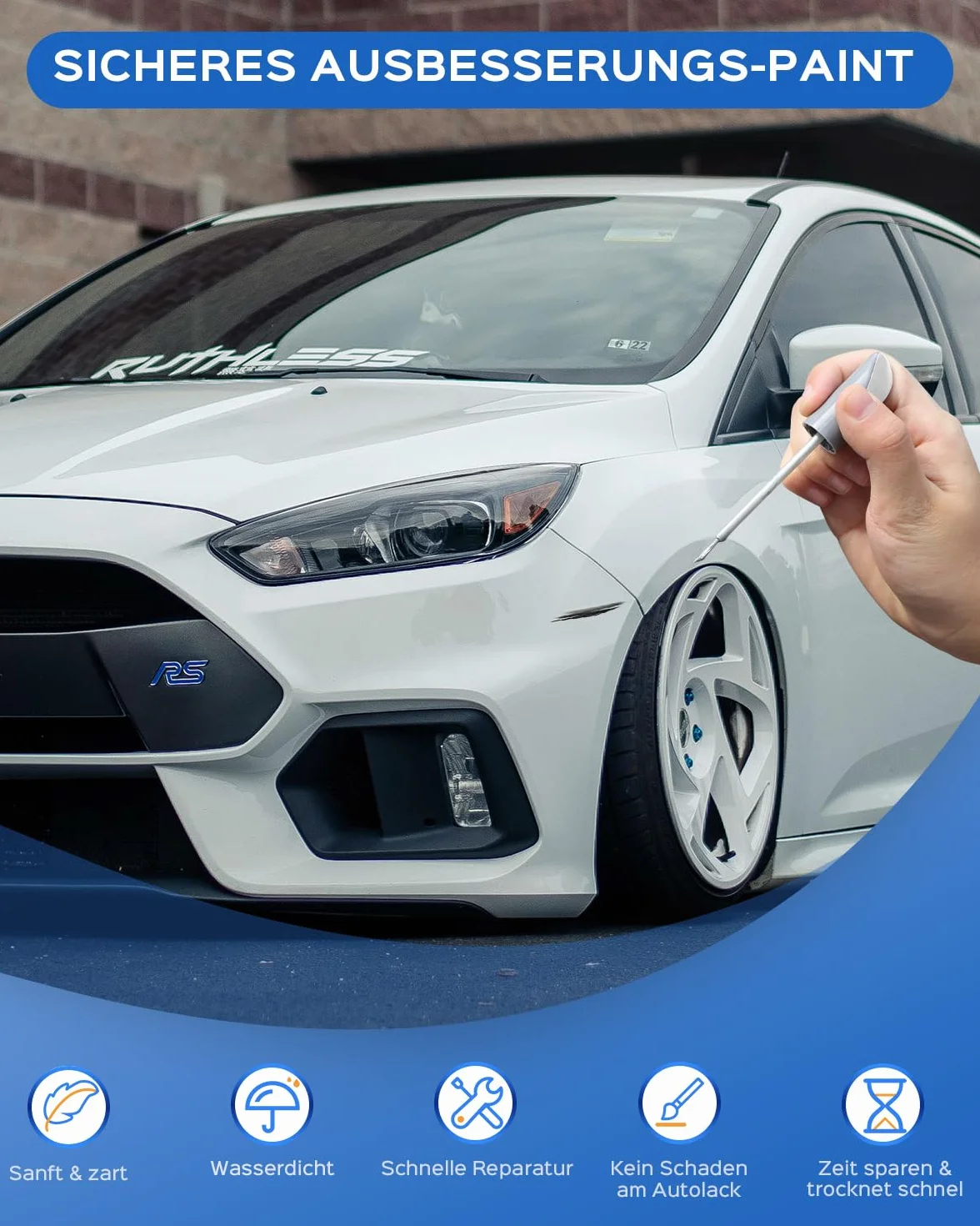UG White Platinum Metallic Tricoat Pisak do lakieru Kompatibelny z Ford Dokładne dopasowanie do uszczerbkowań i rys