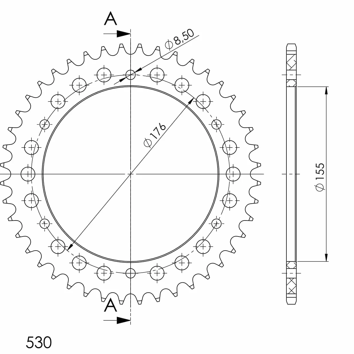 DID Łańcuch Alu 530VX3 108 nitowy zamek czarny do Triumph Speed Triple EFI R Sprint RS ST Daytona T595 900-1050 ccm