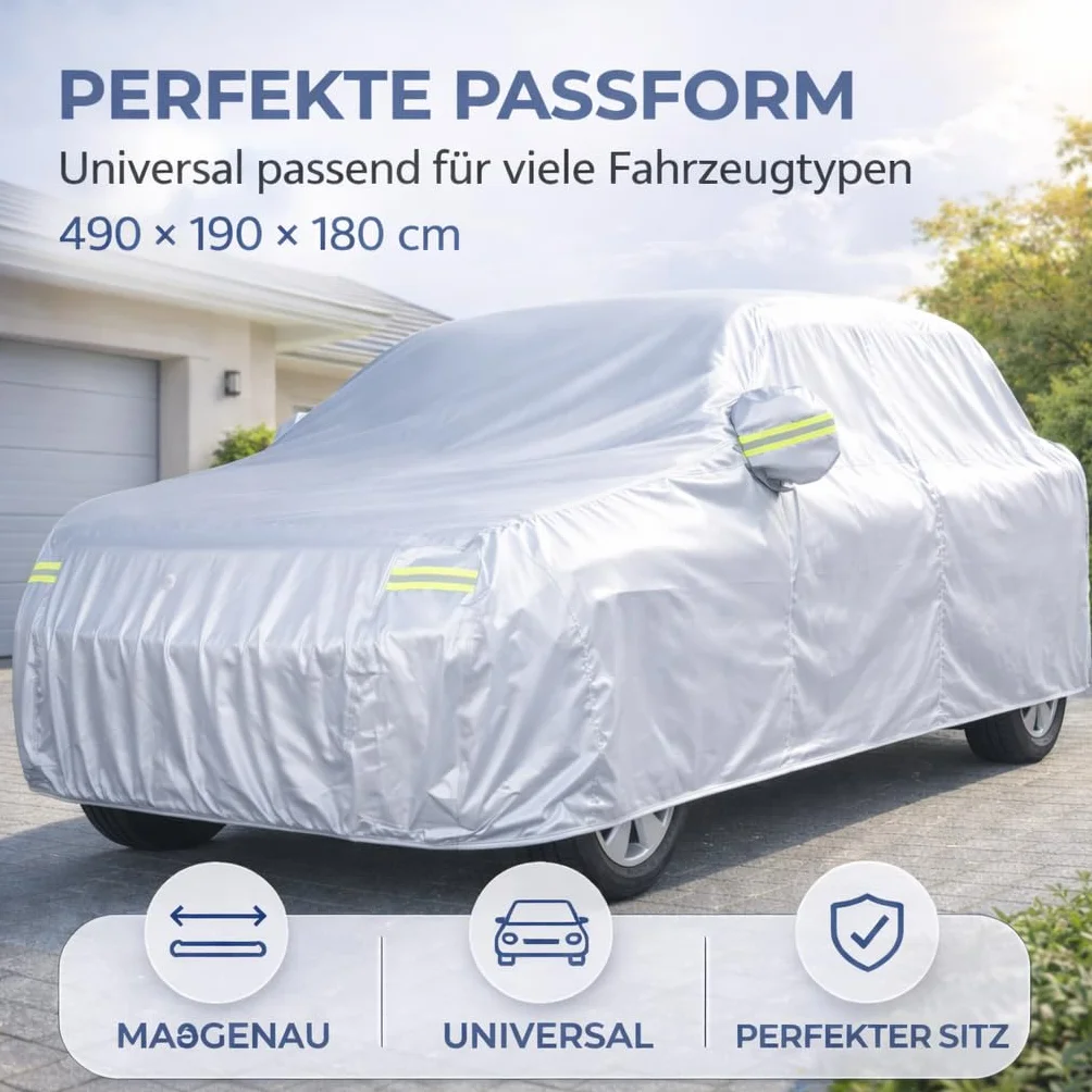 Plandeka samochodowa na samochód typu SUV – pokrowiec na samochód i uniwersalny pokrowiec ochronny – pokrowiec samochodowy – wodoszczelna i odporna na warunki atmosferyczne plandeka samochodowa (SUV