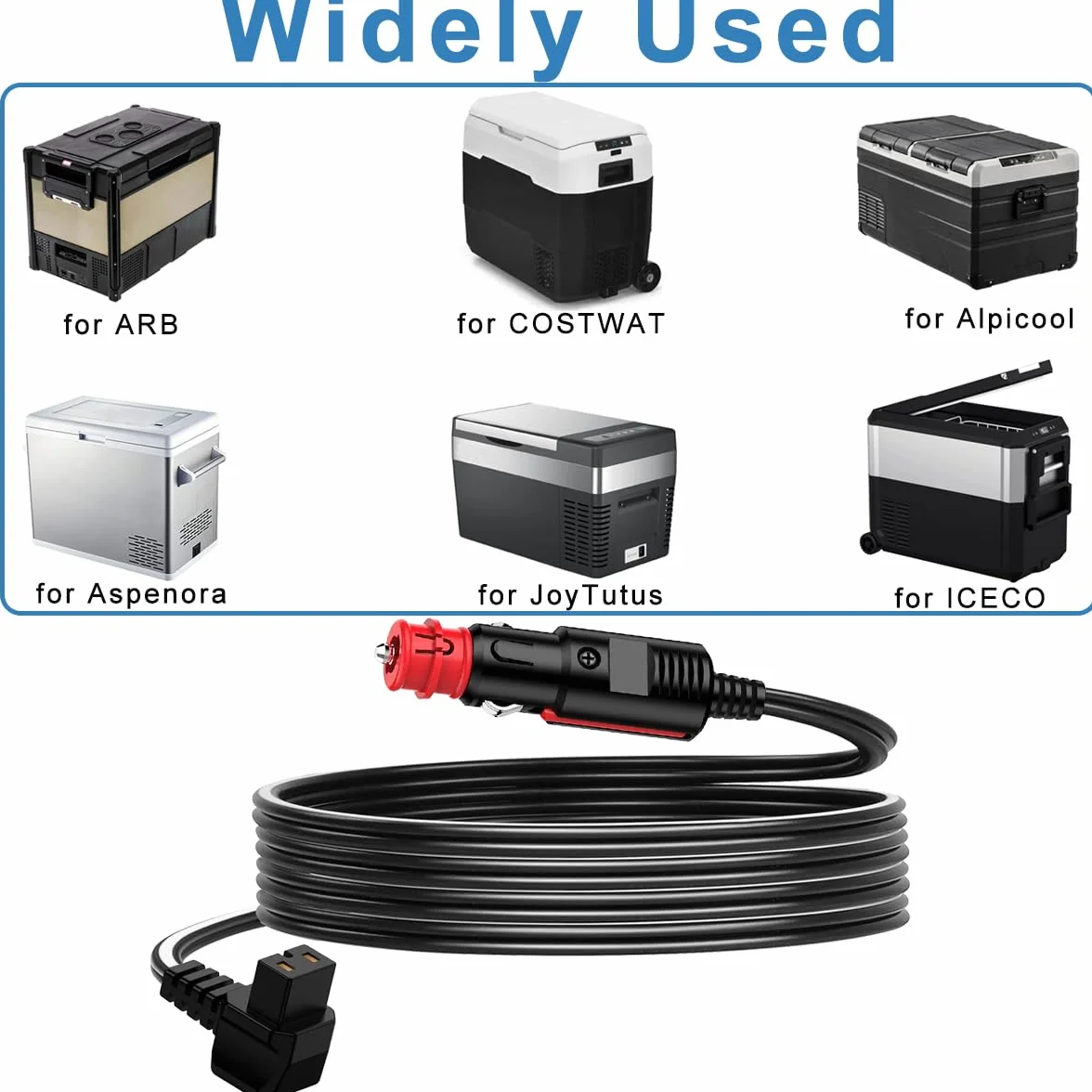 Xiatiaosann kabel chłodnicy samochodowej 12/24 V do samochodu lodówko-zamrażarka DC adapter kablowy, z bezpiecznikiem 10 A, 15 A, do podróży, na kemping, piknik, do kampera i lodówki samochodowej