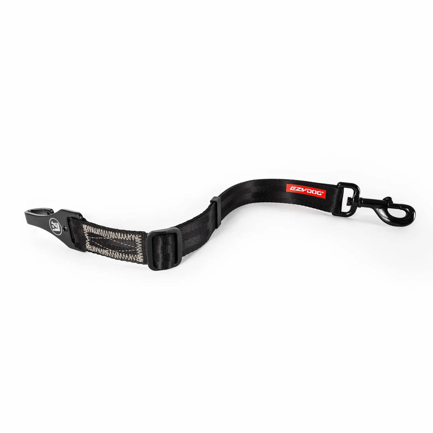 EzyDog Pas samochodowy dla psa - Click ISOFIX regulowany do uprzęży z kotwicą ISOFIX, wytrzymały nylonowy pas bezpieczeństwa do samochodu (43–65 cm, czarny)