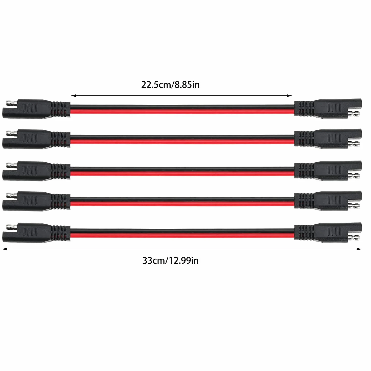 Kabel przyłączeniowy SAE 12AWG 33 cm, 5 sztuk