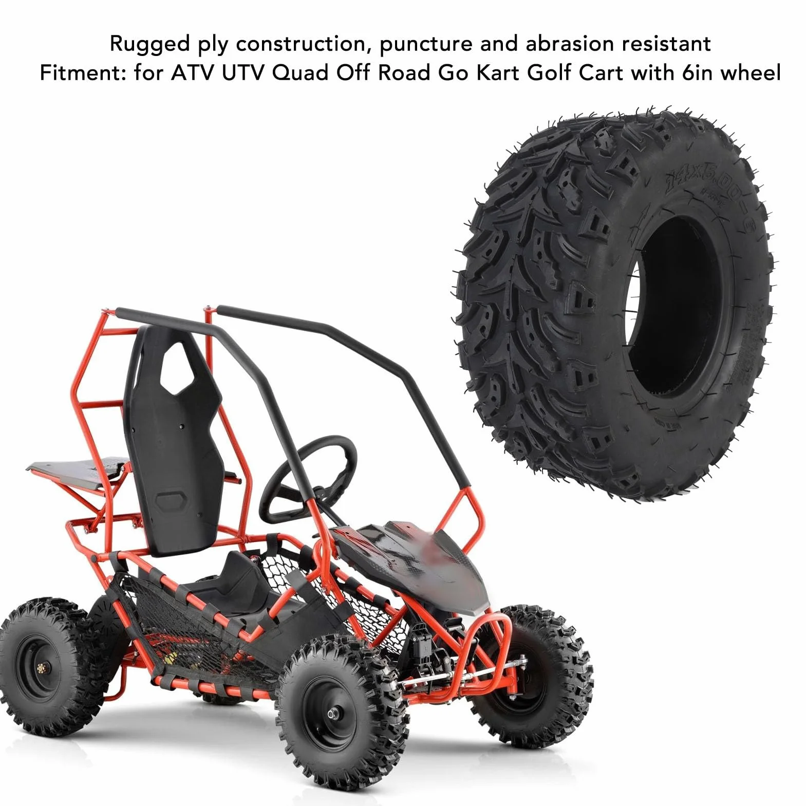ATV UTV Quad Opona Off Road Opona Przednia 14x5.00-6 Gumowa Opona Zapasowa do Quada ATV Off Road Wózek Gokartowy Minibike