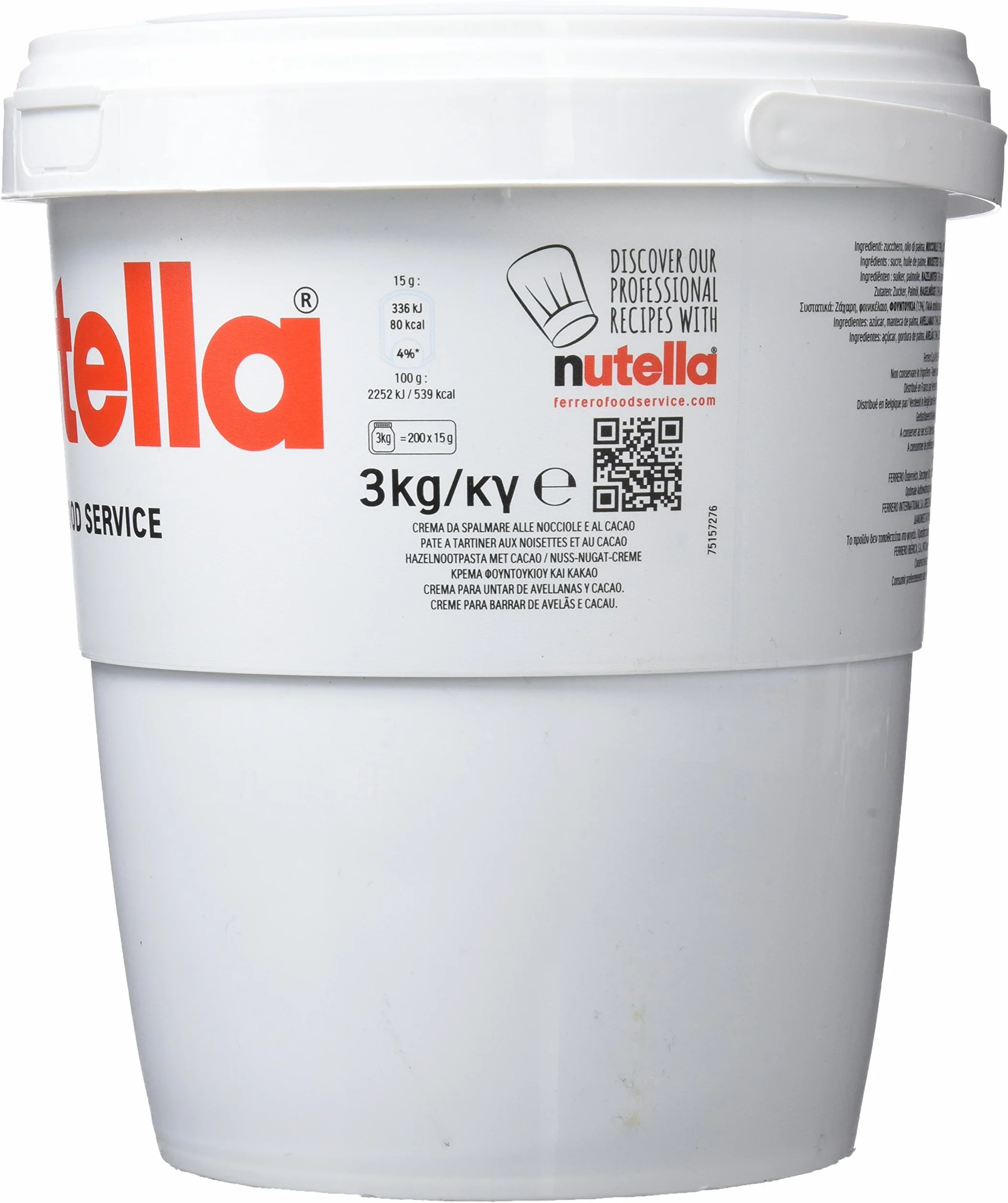 Nutella Czekoladowa wanna z orzechami laskowymi 3 kg - 1 x 3 kg