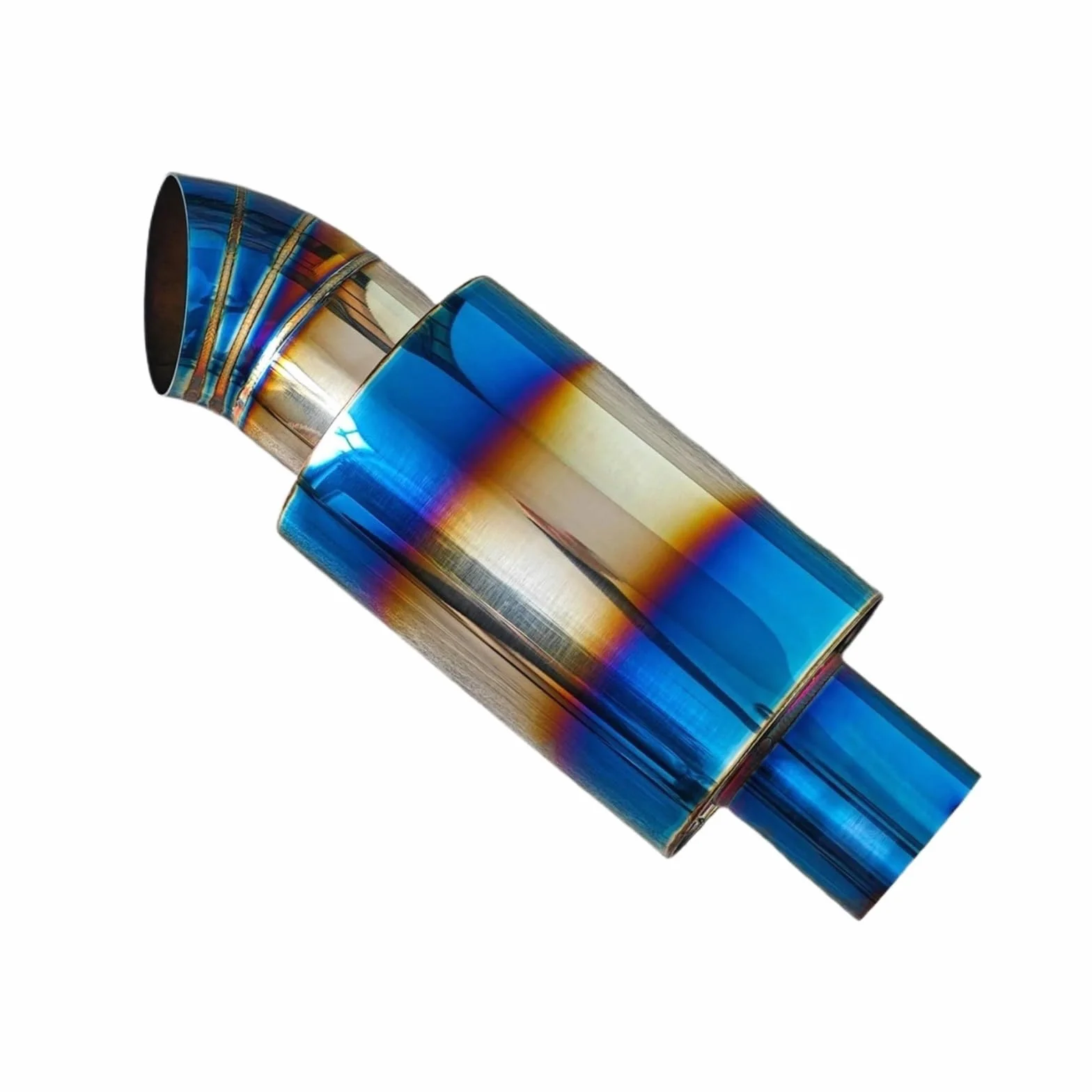 tłumik końcowy Rura wydechowa samochodu wyścigowego w kolorze tytanowego błękitu tłumika ze stali nierdzewnej 51/63 mm(51 MM)