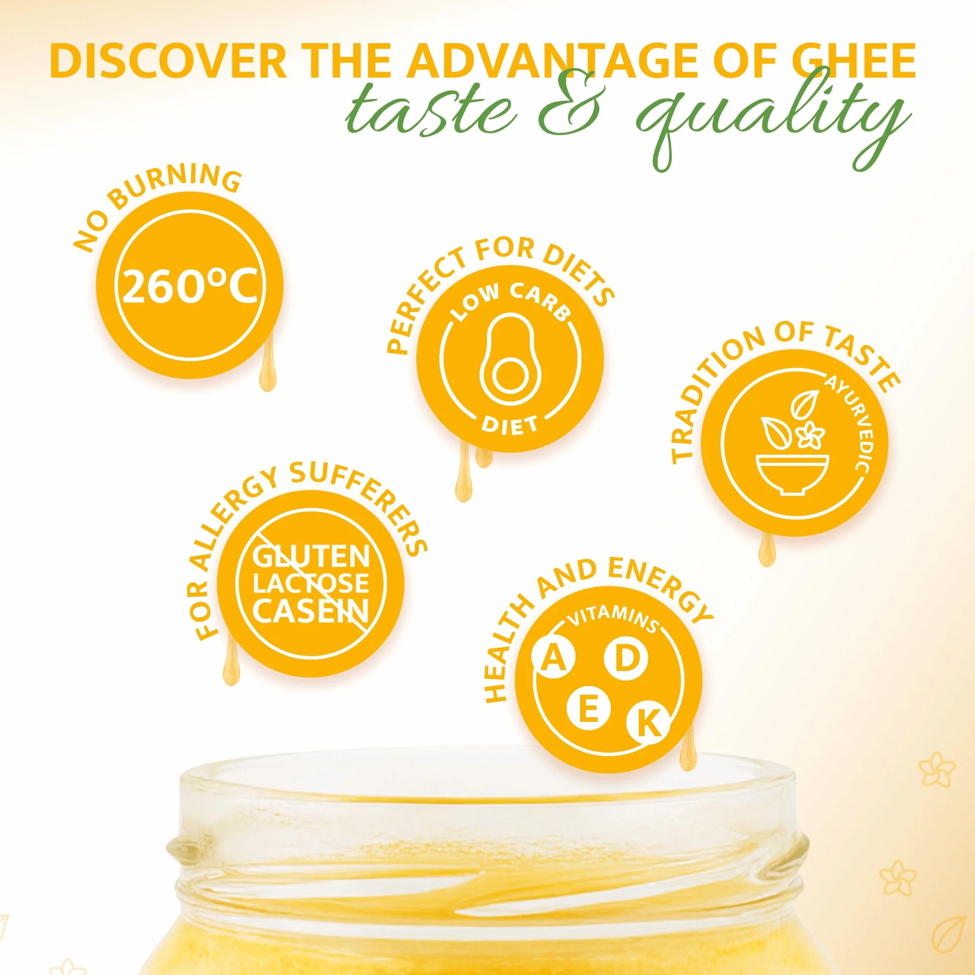 PALCE LIZAĆ Klarowane Masło Ghee 500 g | Ajurwedyjskie, bez laktozy, bez glutenu | Do gotowania, smażenia i pieczenia | Czysty tłuszcz maślany, idealne dla diety keto | 100% Naturalne
