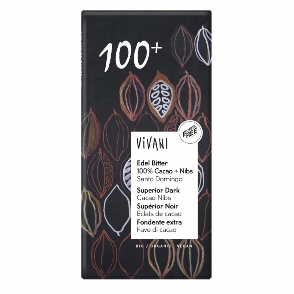 VIVANI chocolate negro superior 100 do codziennego stosowania 80 g