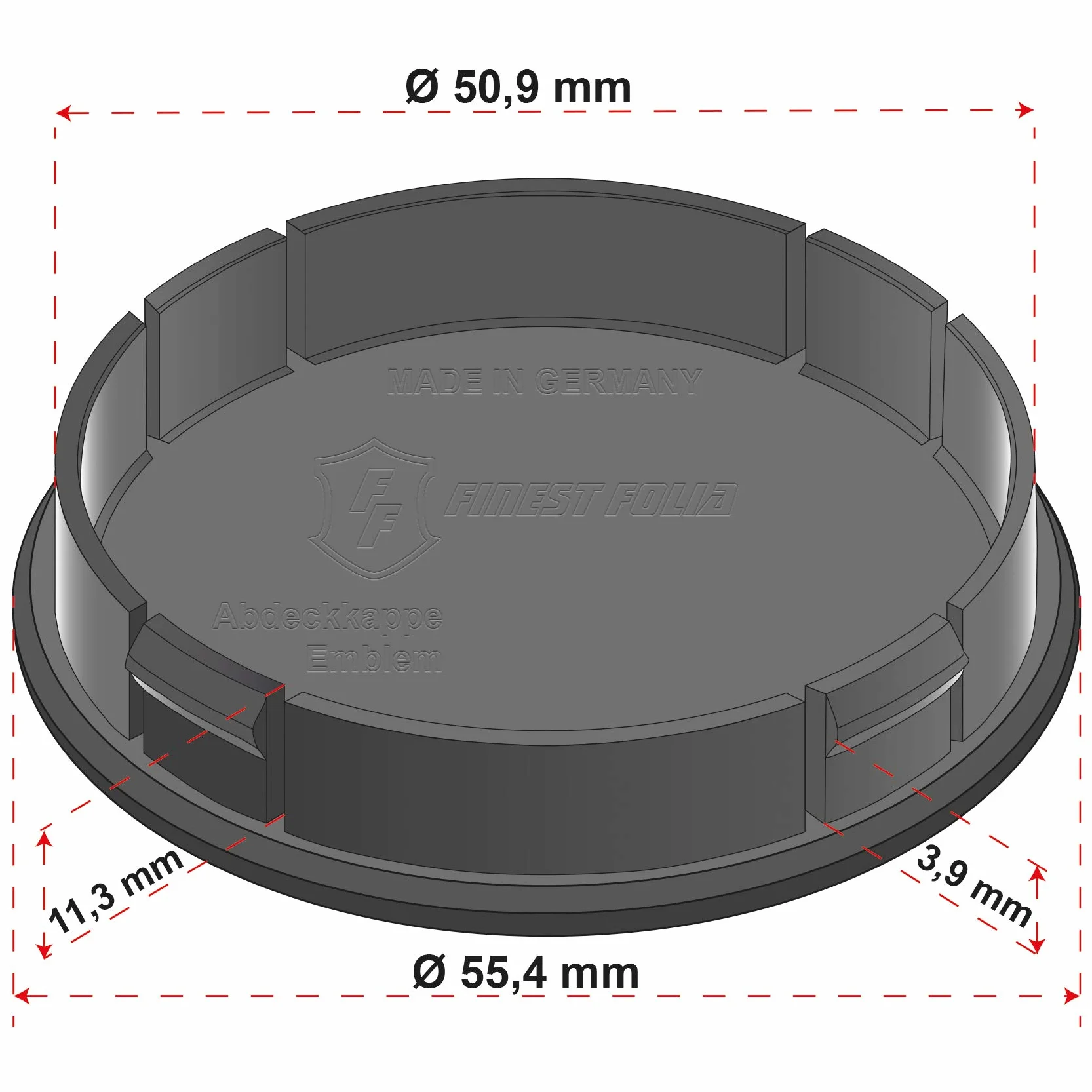4 x dekielki na felgi o średnicy 56 mm, 60 mm, tworzywo sztuczne ABS aluminiowe zaślepki kołpaki na felgi uniwersalne akcesoria samochodowe (czarny, 56mm Ø)