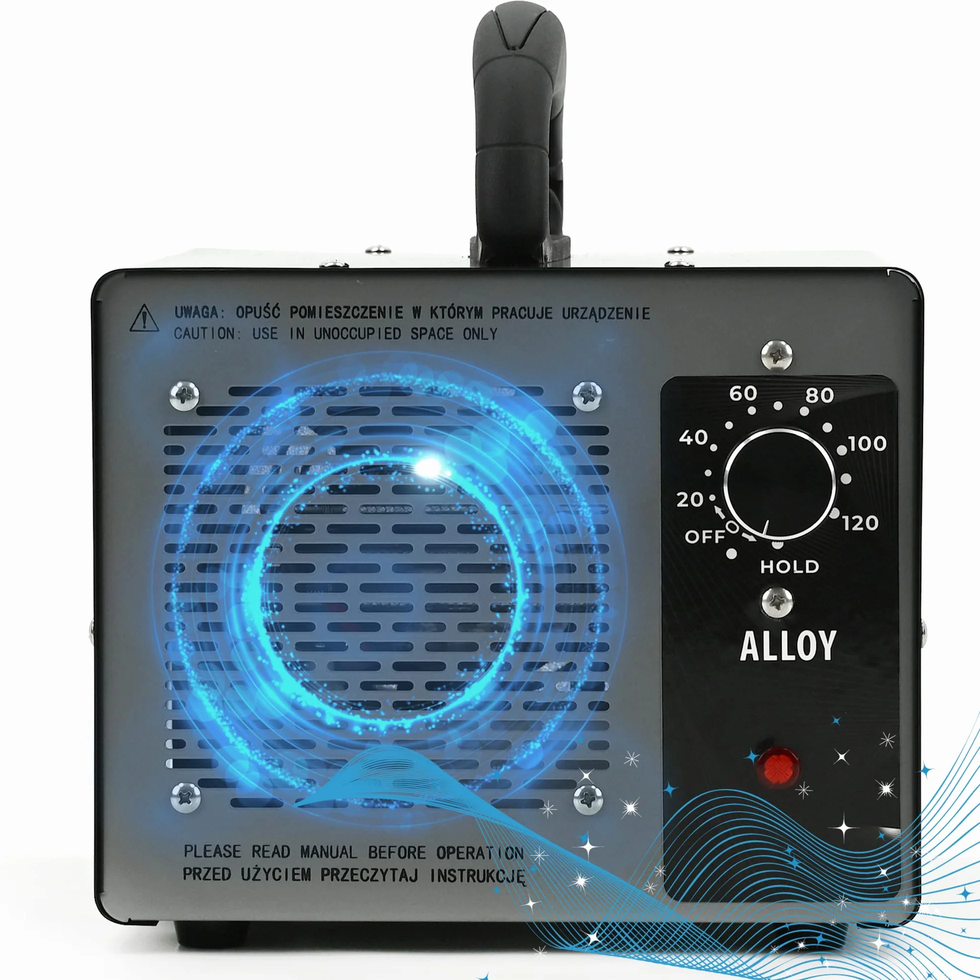 LEHMANN Samochodowy generator ozonu 60 000 mg/h | timer 120 min | skuteczna dezynfekcja pomieszczenia przed wirusami, bakteriami i grzybami | szybkie usuwanie zapachów | eliminuje zapachy dymu i