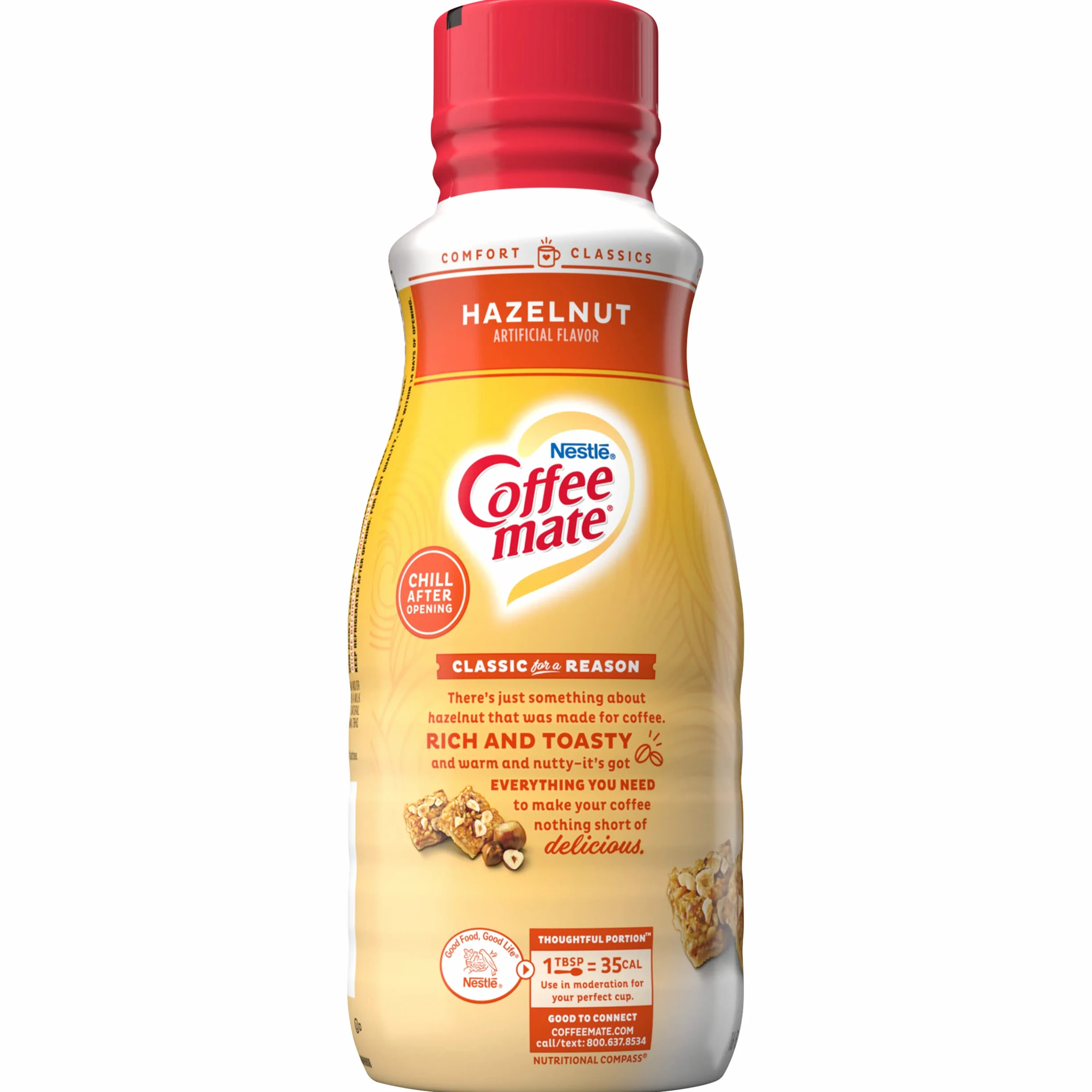 Nestle Coffee mate Hazelnut Liquid Coffee Creamer, 16 FL OZ
