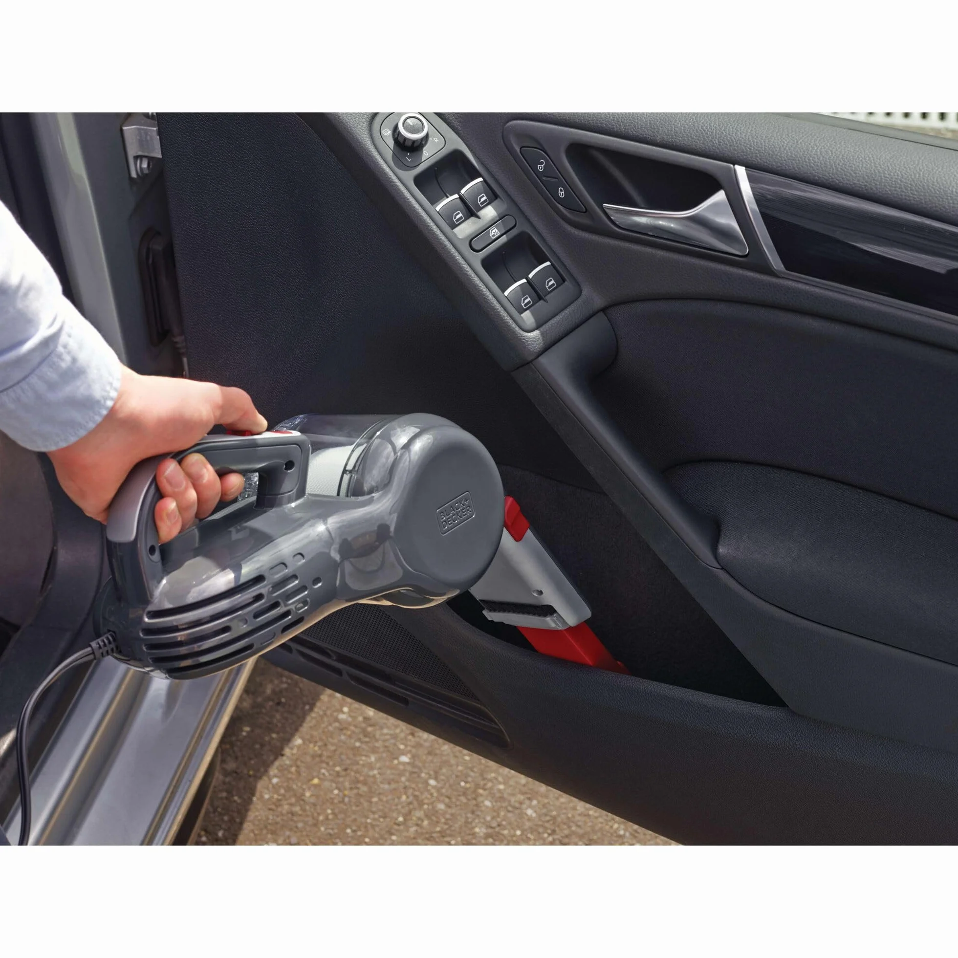 Black & Decker, Odkurzacz samochodowy 12V Pivot, akcesoria, torba, PV1200AV-XJ