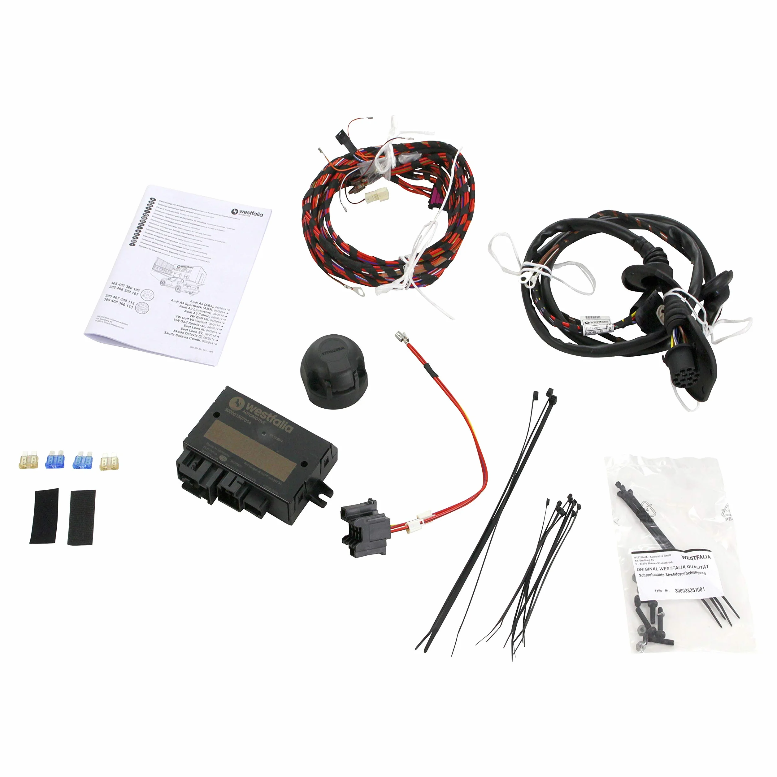 Westfalia Hak Holowniczy Wypinany do VW Golf 7 Sedan (06/14-06/20), Audi A3 (06/14-06/16), Skoda Octavia 3 - Zestaw z 13-pinowym Dedykowanym Zestawem Elektrycznym Westfalia do Konkretnego Pojazdu