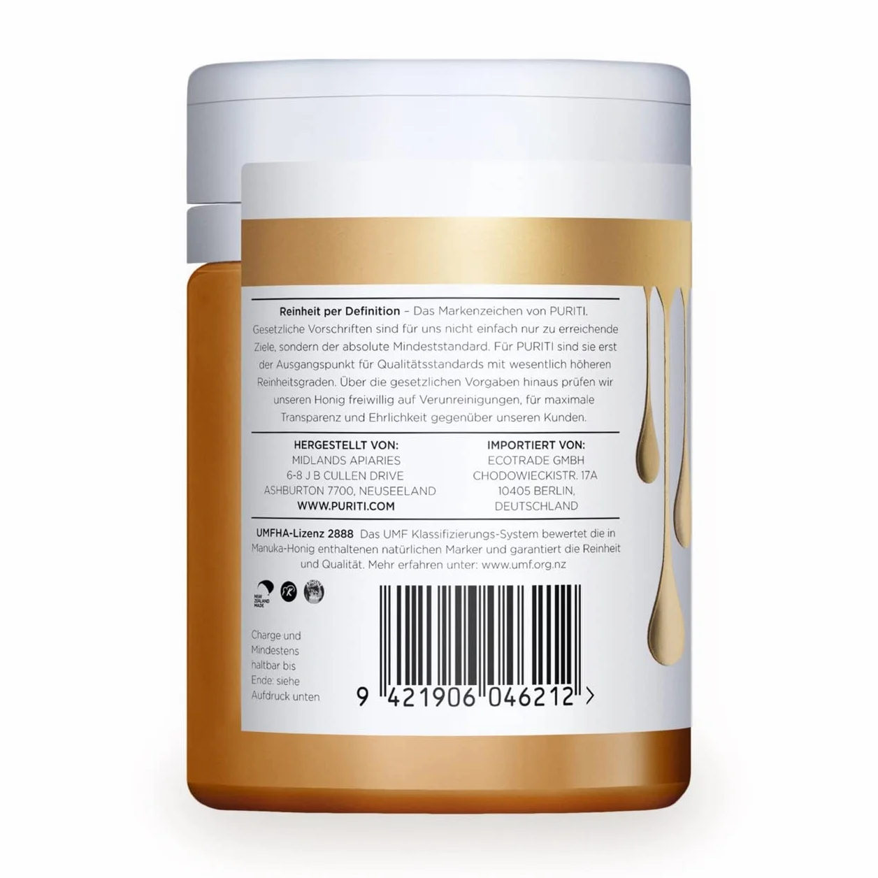 PURITI Miód Manuka MGO 100+ 250 g z Nowej Zelandii certyfikowany metyloglioksal