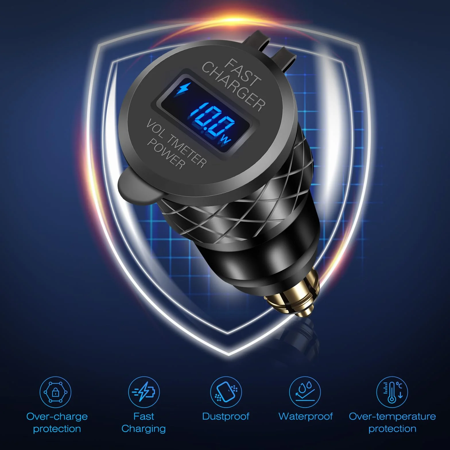 Adapter wtyczki DIN Hella USB C PD3.0 45W QC3.0 18W 12V-24V motocyklowy wodoodporny podwójny port szybkiego ładowania