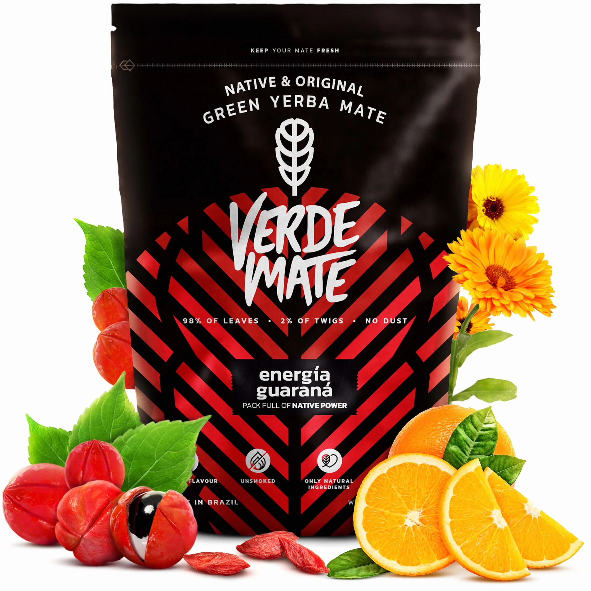 Yerba Mate owocowy zestaw 6 x 500 g z guaraną, owocami lasu, ananasem, Aszwagandhą, brazylijska, zielona herbata