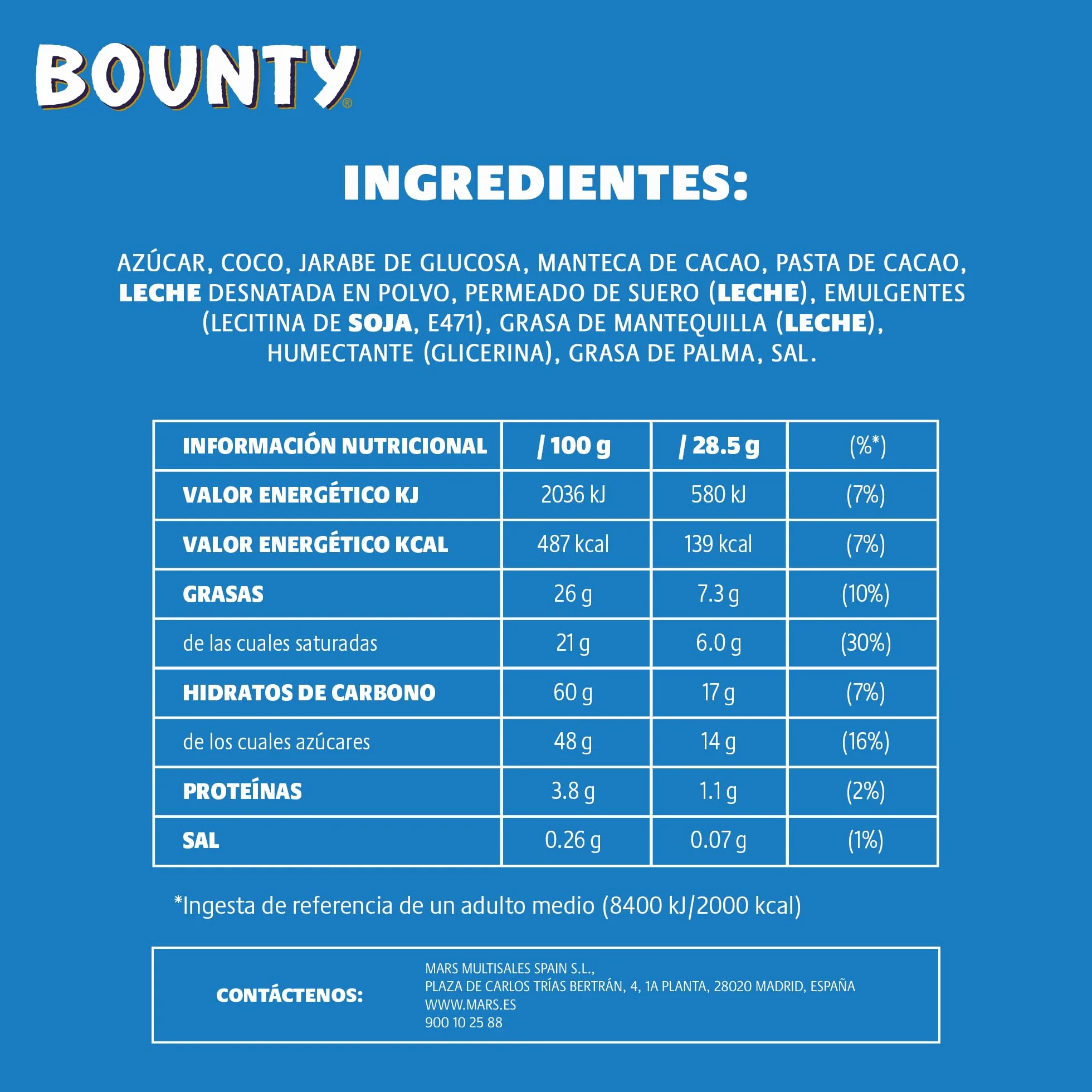 Bounty Batoniki kokosowe i mleczna czekolada Duo wielopak 5 x 57 g