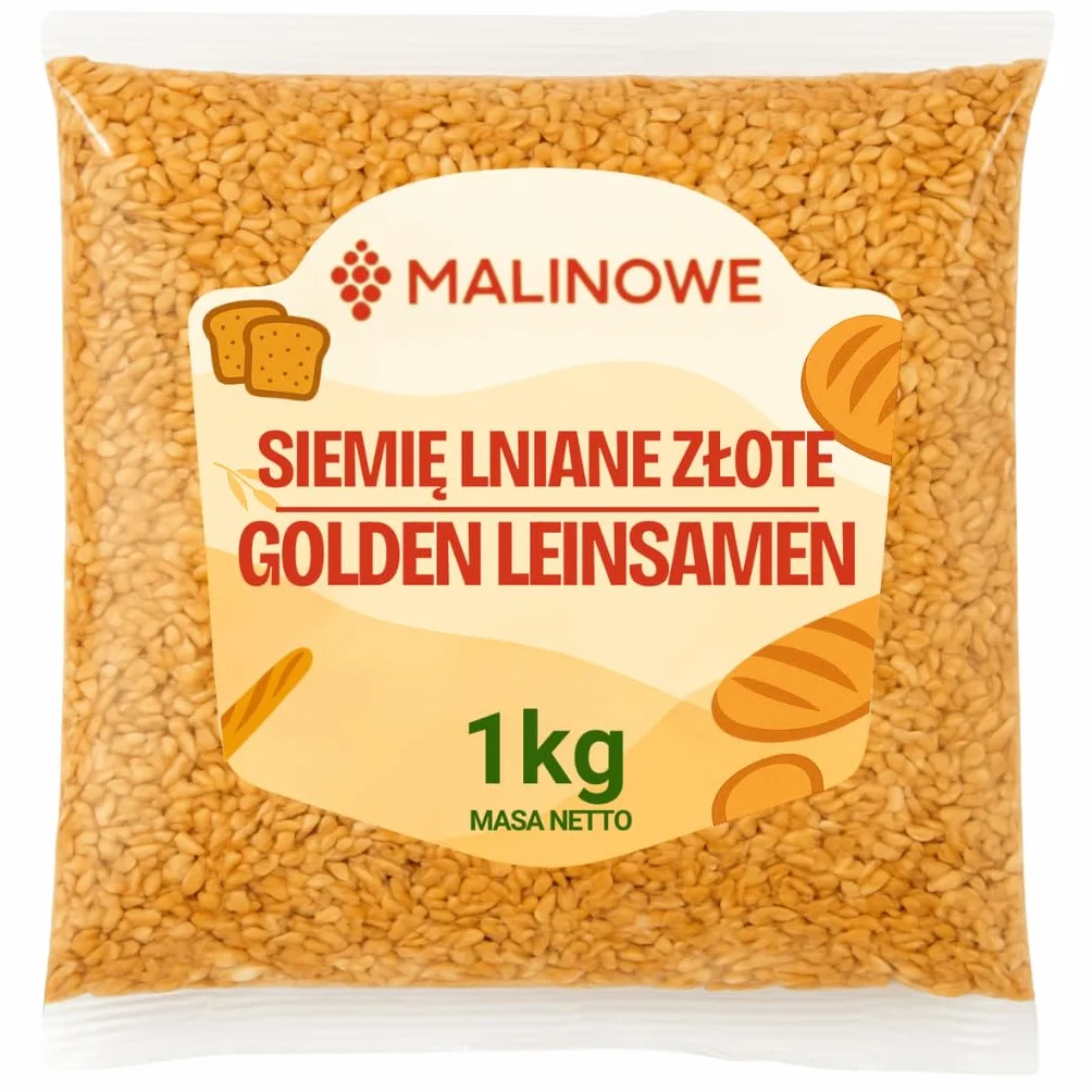 Malinowe SIEMIĘ LNIANE ZŁOTE 1kg Naturalny Złoty Len