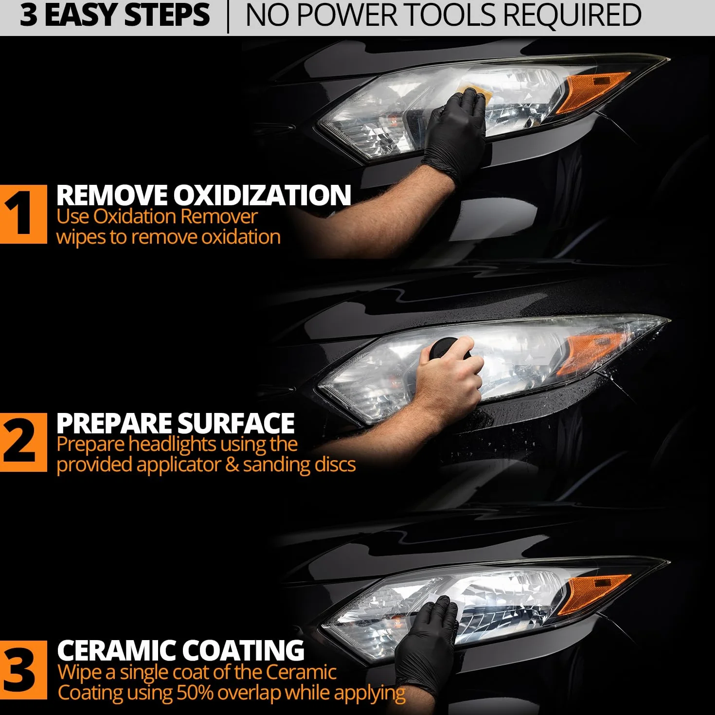 CERAKOTE Ceramic Headlight Zestaw do nakładania powłoki ceramicznej na reflektory samochodów, do matowych reflektorów, bez użycia elektronarzędzi, nr 1 w USA