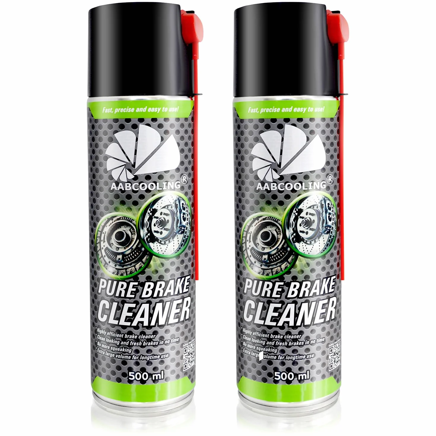 AABCOOLING 2x Zmywacz do Hamulców 500 ml Środek do Czyszczenia hamulców i Odtłuszczania Silnika w sprayu, Silny preparat do czyszczenia skrzyni biegów i metalowych części, Usuwa olej, smar, brud, pył