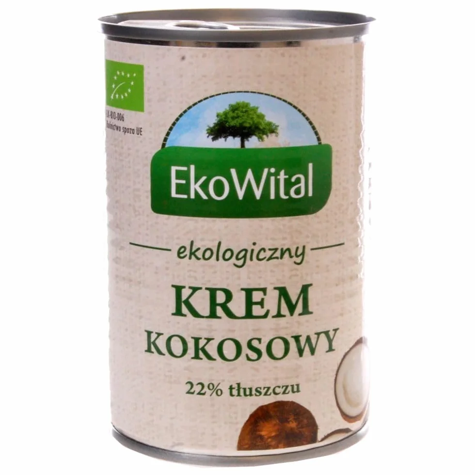 Krem kokosowy 22% tłuszczu BIO 400 ml Ekowital
