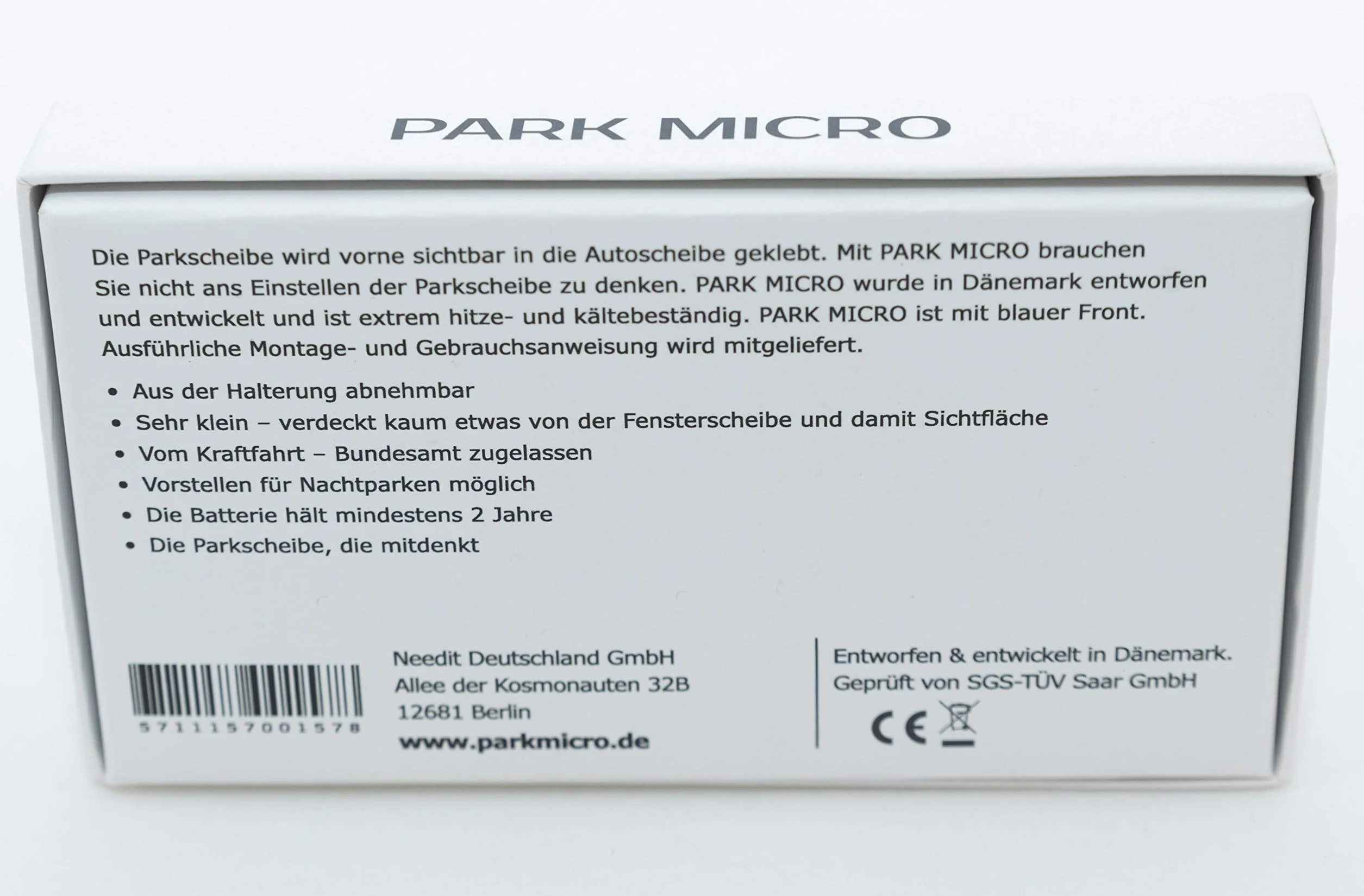 Needit Park Micro Tarcza Parkingowa, Niebieski/Czarny, ‎8 x 4.5 x 1 cm; 31 g