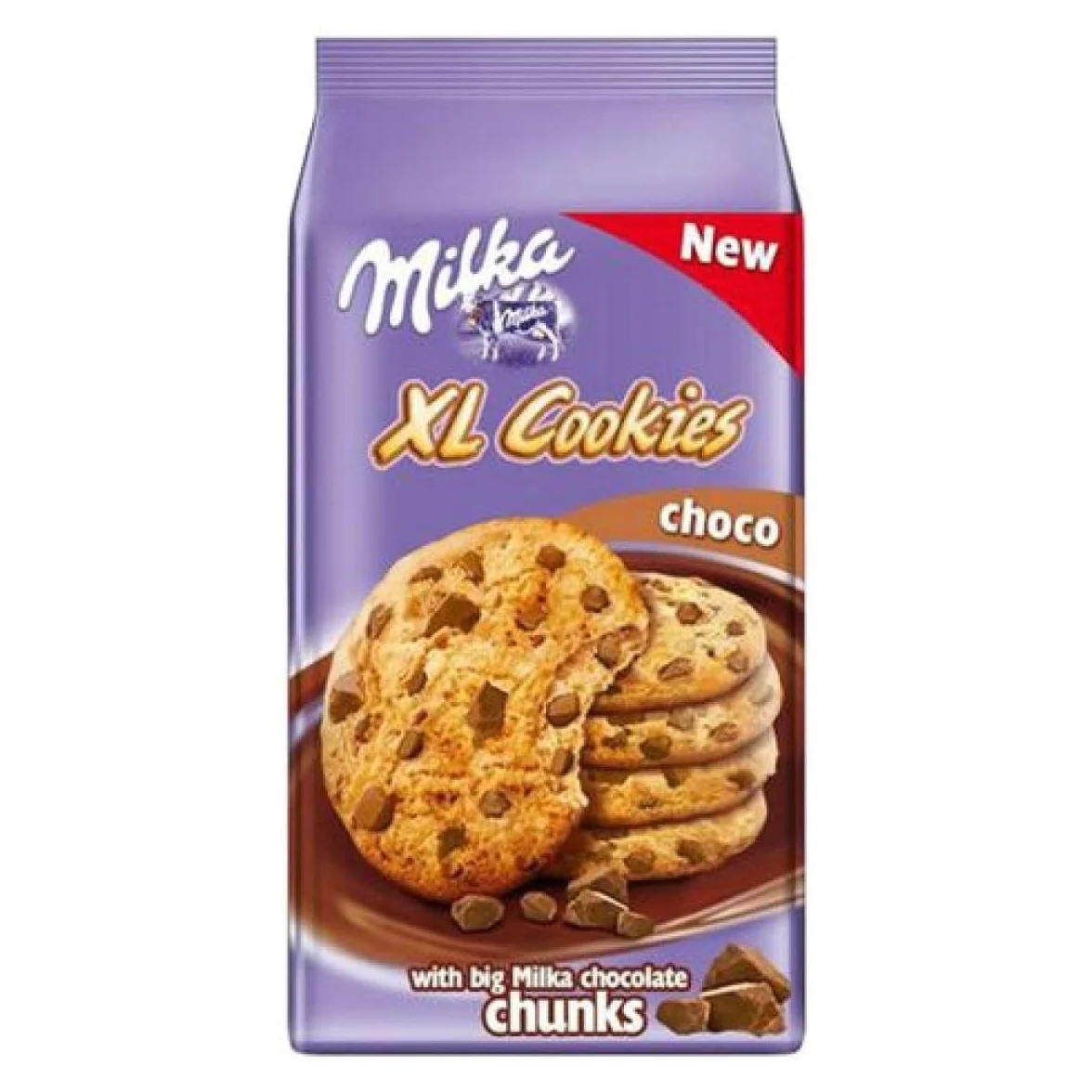 Milka XL Cookies Choco Ciastka z kawałkami czekolady mlecznej 184 g