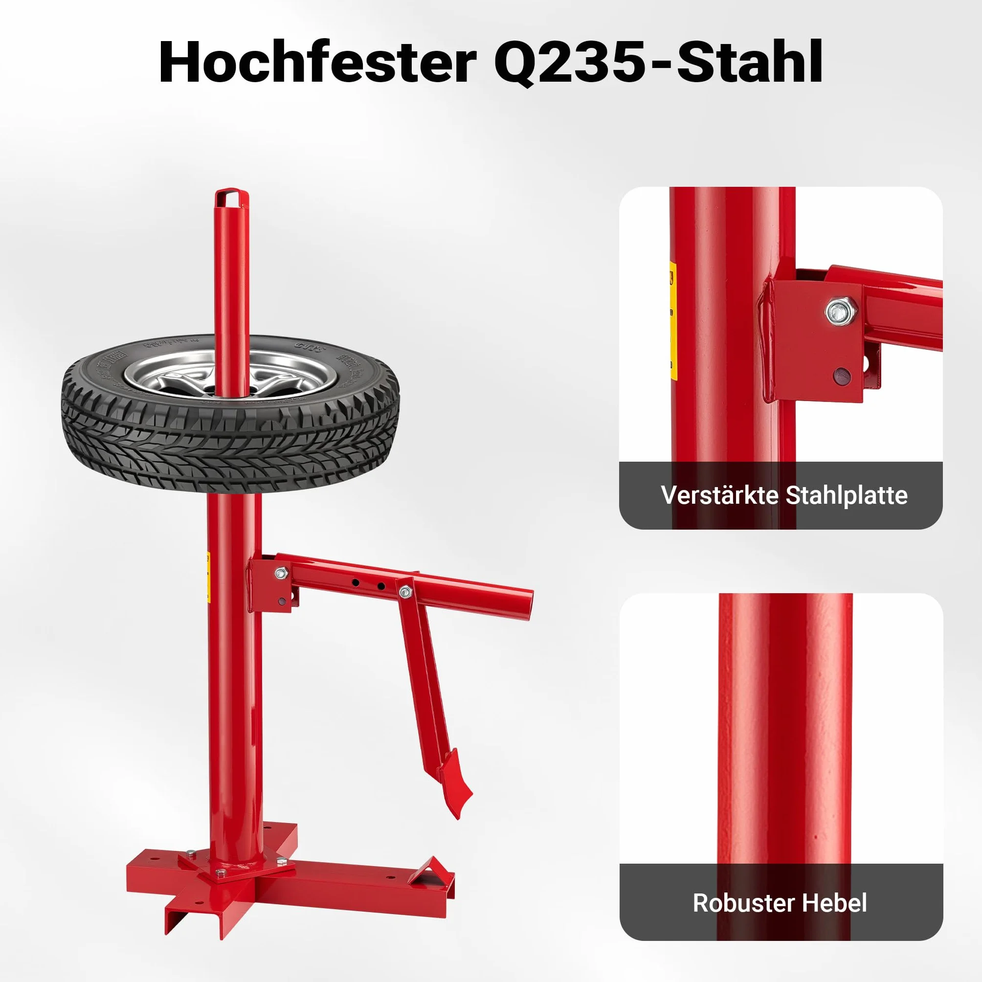 Wiltec Montażownica do opon 4"-21″ od osi Ø 51 mm, uniwersalne urządzenie ze stali do ręcznego montażu i demontażu opon
