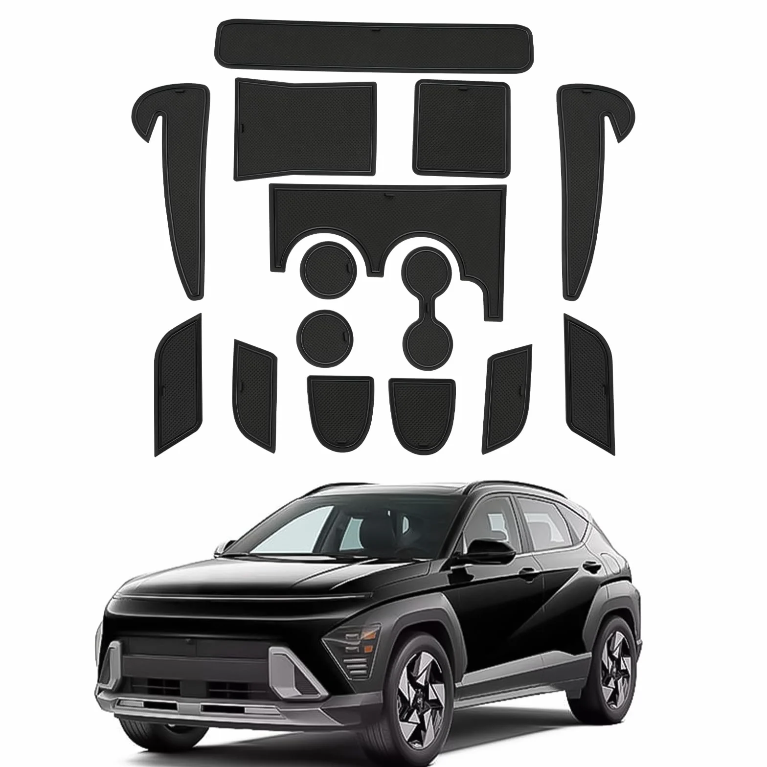 CDEFG Kona 2024 EV kompatybilne z Hyundai Kona SX2 EV Elektro 2024/2025, maty gumowe do konsoli