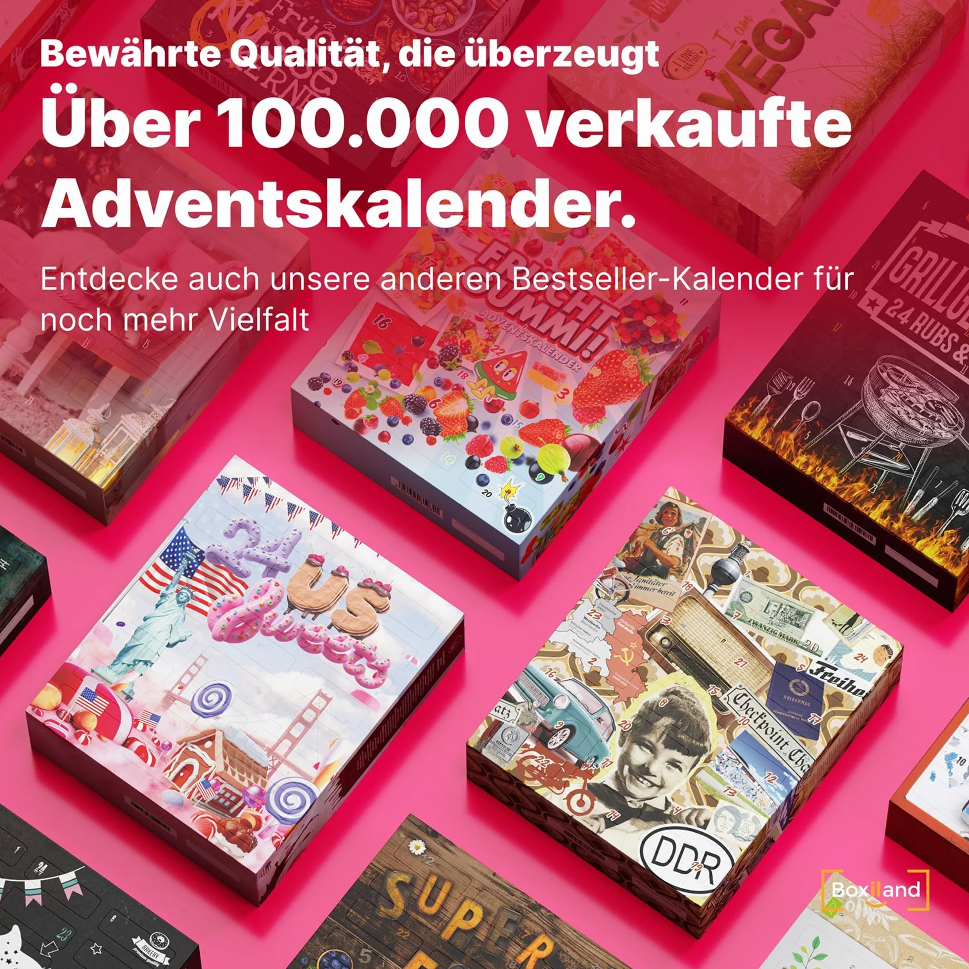 UMBRELLA® Kalendarz Adwentowy USA 2025 z Amerykańskimi Słodyczami [ORIGINAL US CANDY] – Kalendarz Adwentowy 2025 dla Dzieci, Kobiet i Mężczyzn – Kalendarz z Amerykańskimi Słodyczami (24 USA Sweets)