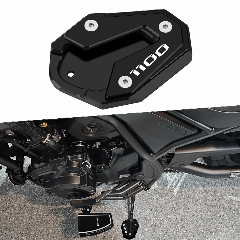 Modeer do Hon.da Rebel 1100 CMX 1100 2020 2021 2022 2023 część motocyklowa CNC boczny stojak stójka boczna podkładka przedłużająca rebel 1100 cmx1100 akcesoria (1100-Czarny)