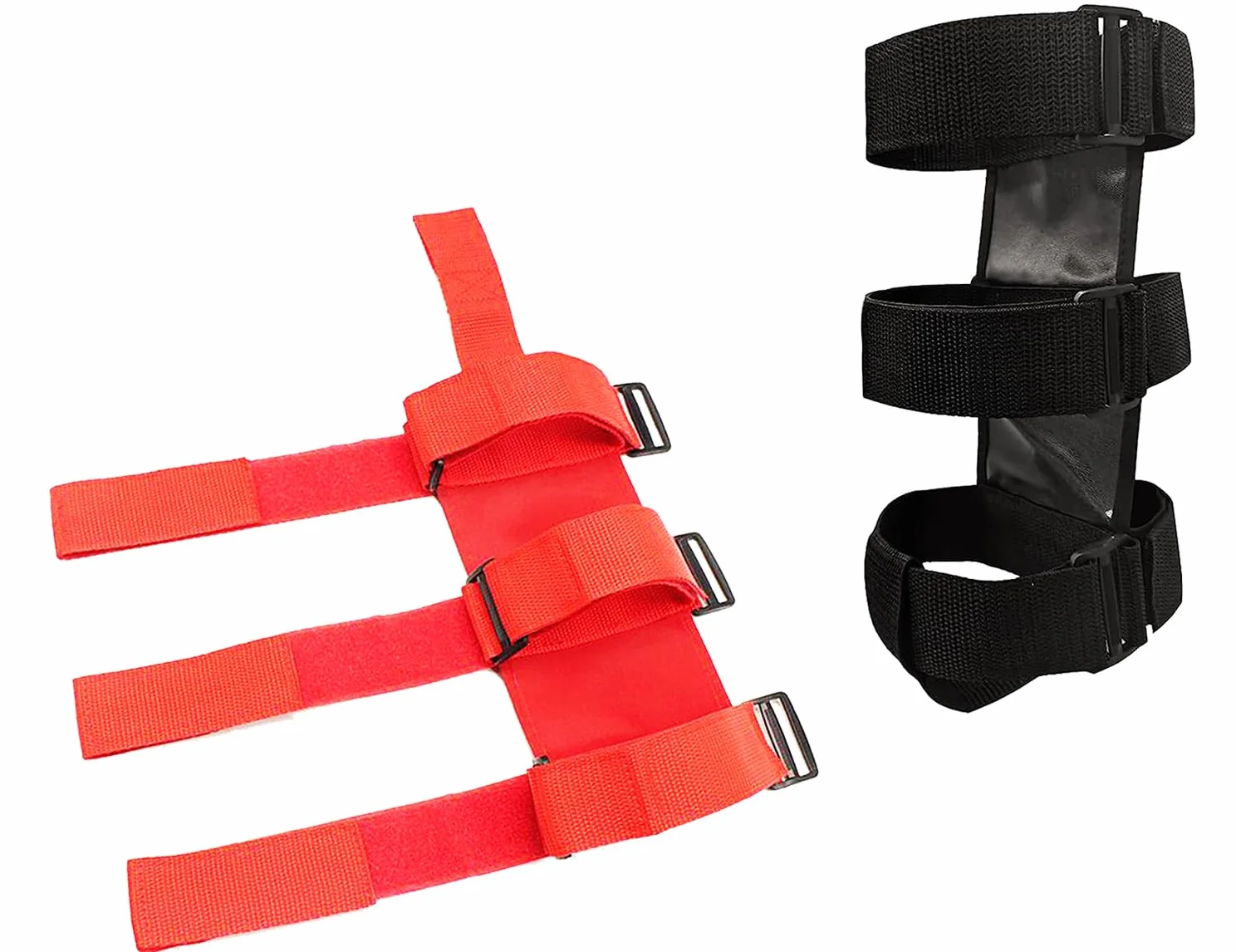 2 x samochodowy uchwyt gaśnicy, regulowany pasek do montażu gaśnicy, zamiennik paska do Jeep Wrangler Polaris Ranger, Can Am Maverick itp. (czarny + czerwony)